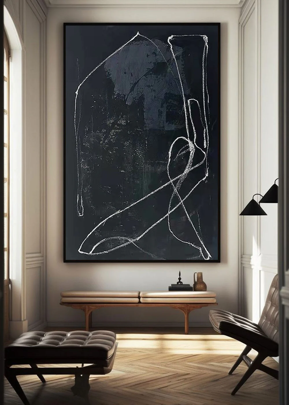 Black Abstract Painting #BT008