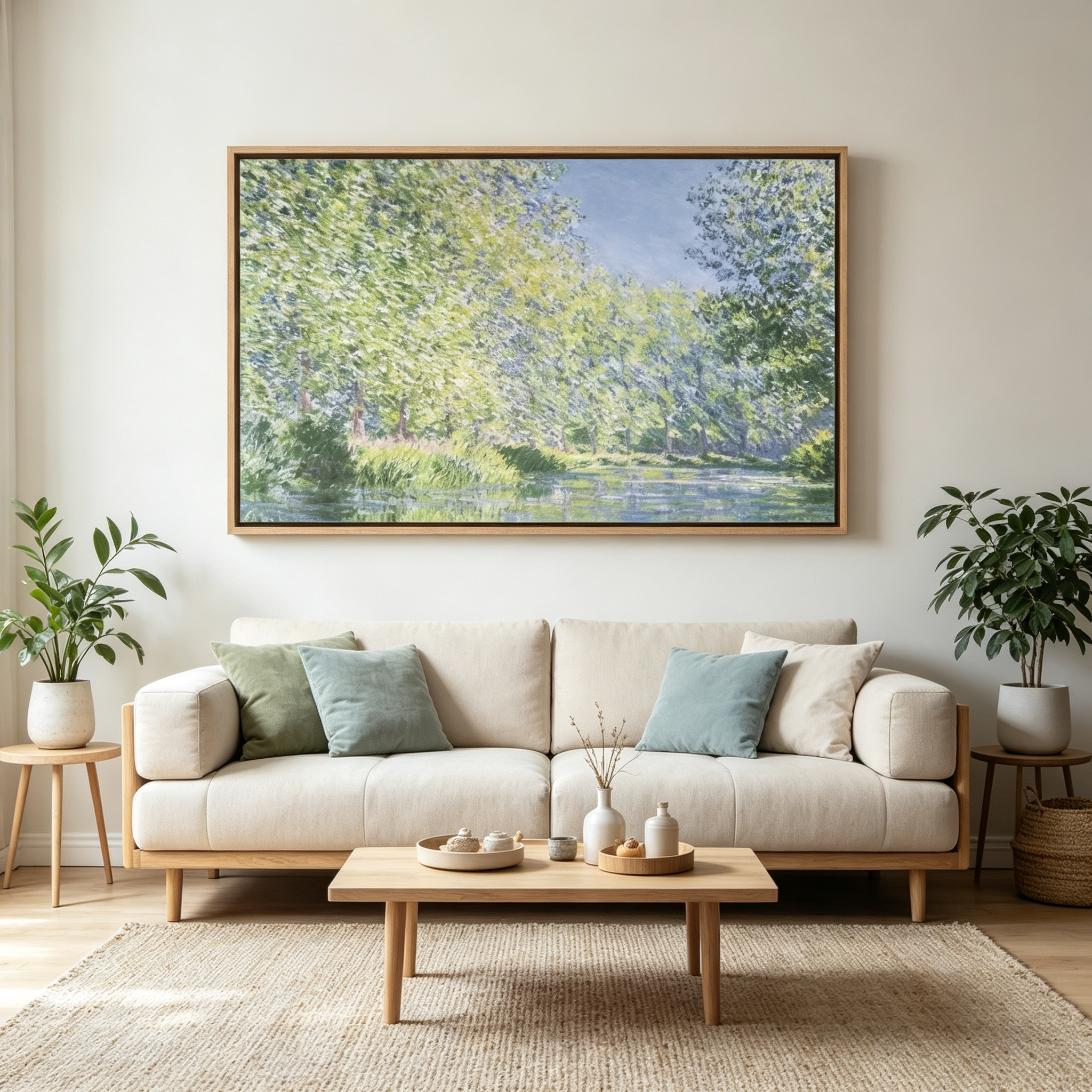 Sunlit River Landscape Wall Art #LS024