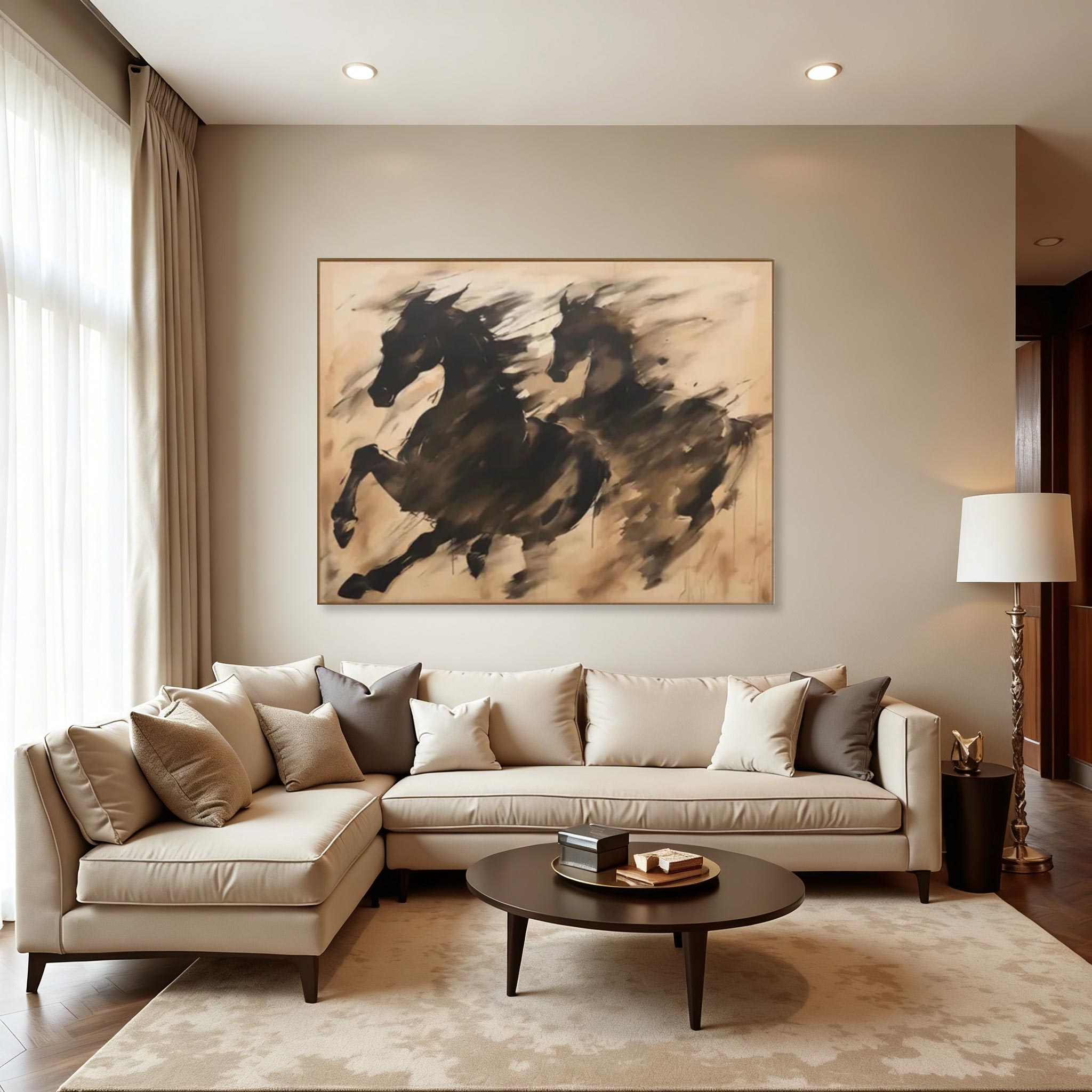 Abstract Running Horses Wall Art #HA005