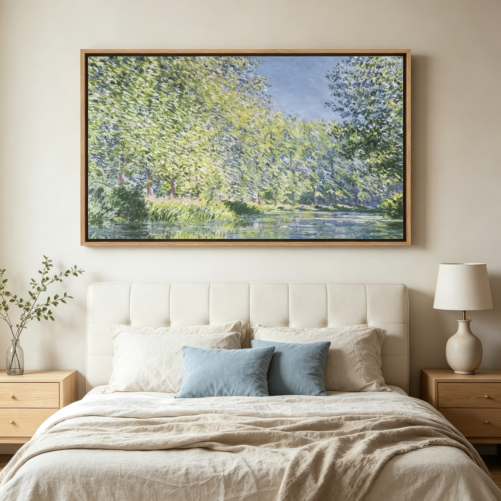 Sunlit River Landscape Wall Art #LS024