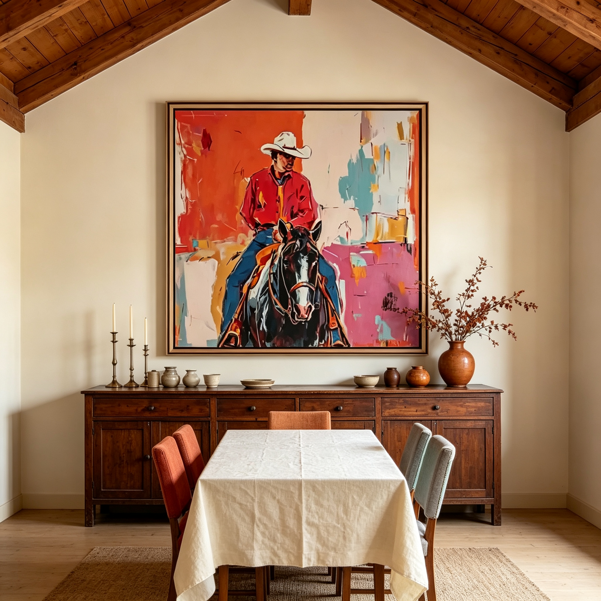 Vivid Rider – Modern Expressionist Cowboy Painting #CP072