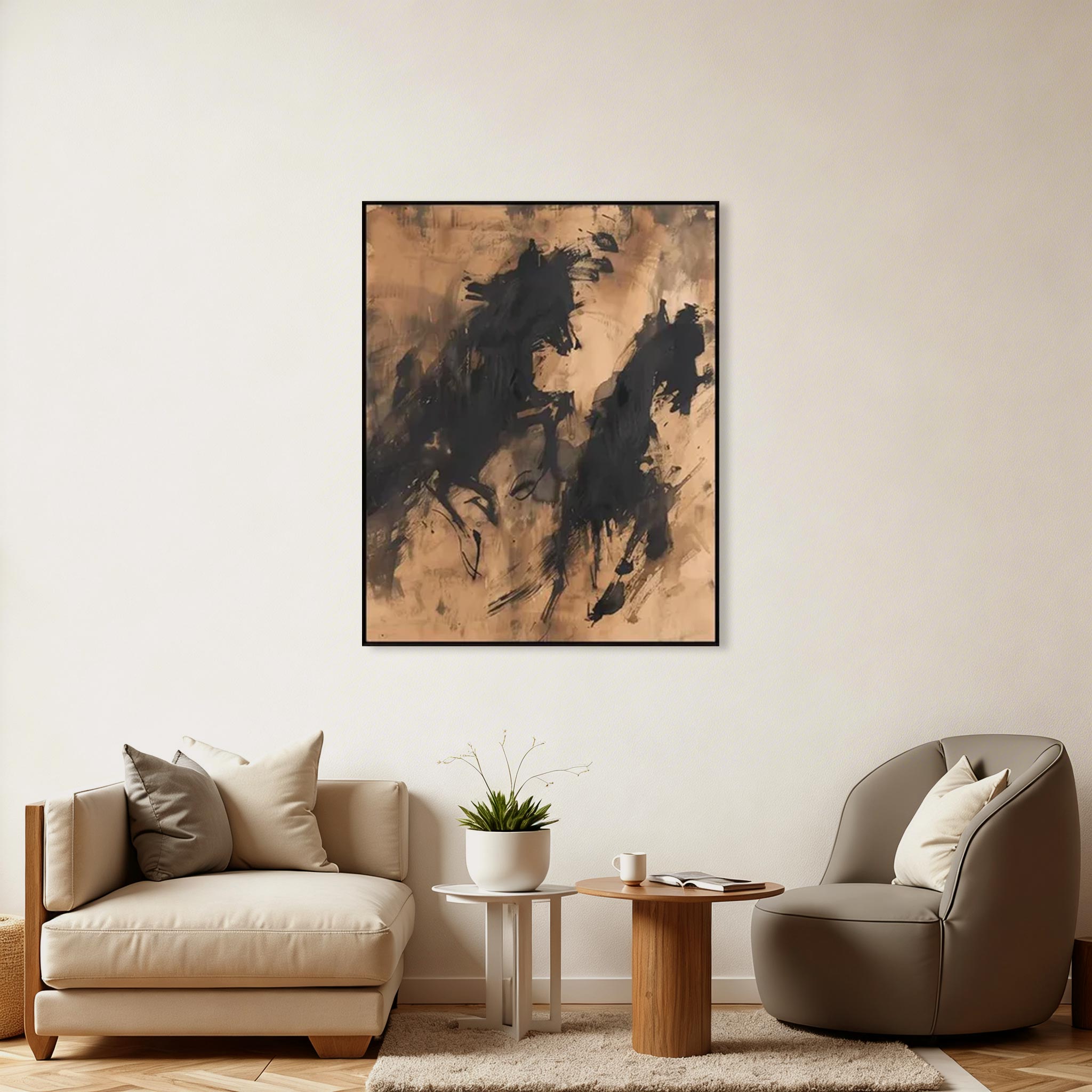 Abstract Running Horses Wall Art #HA007