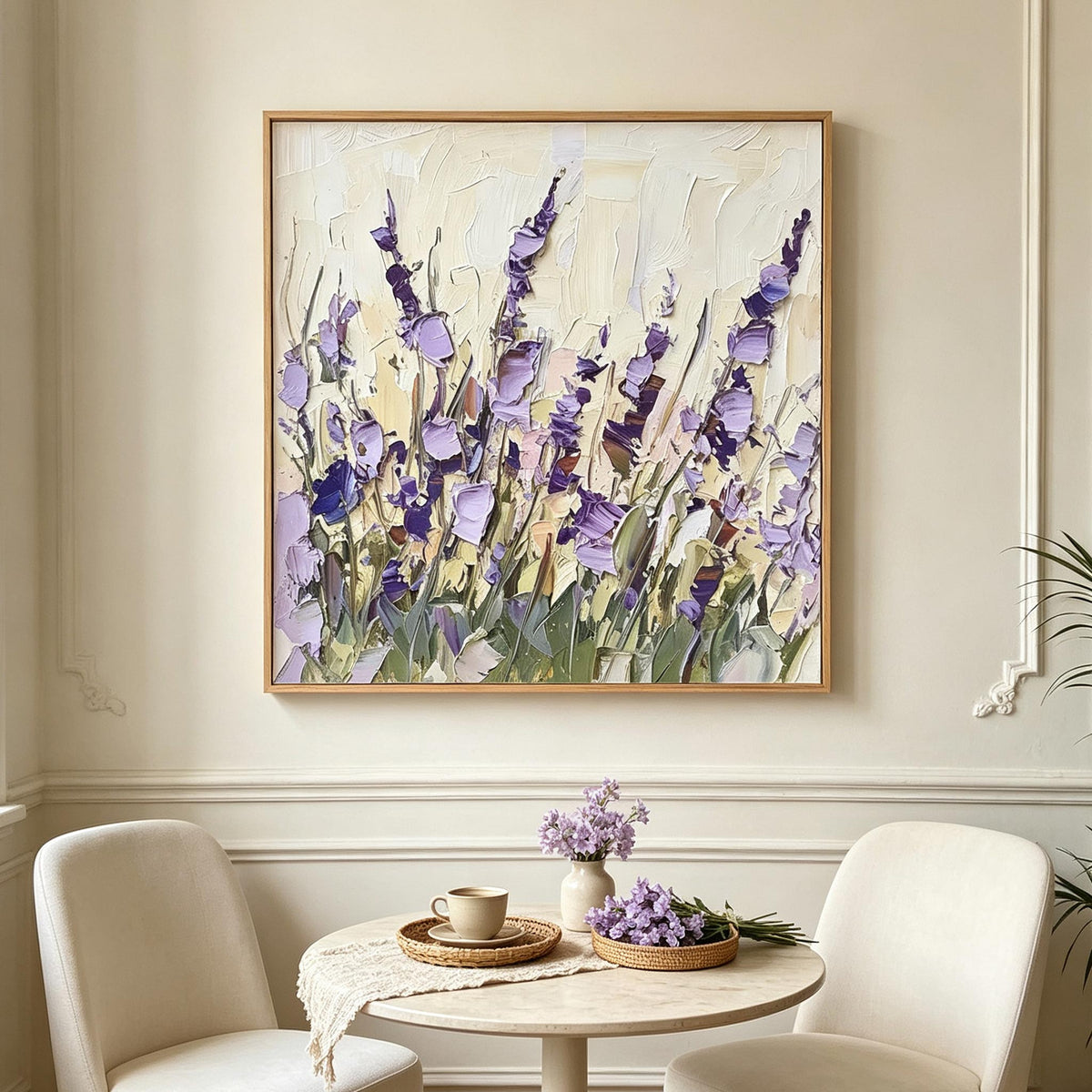 Purple Wildflower Textured Wall Art #FL077