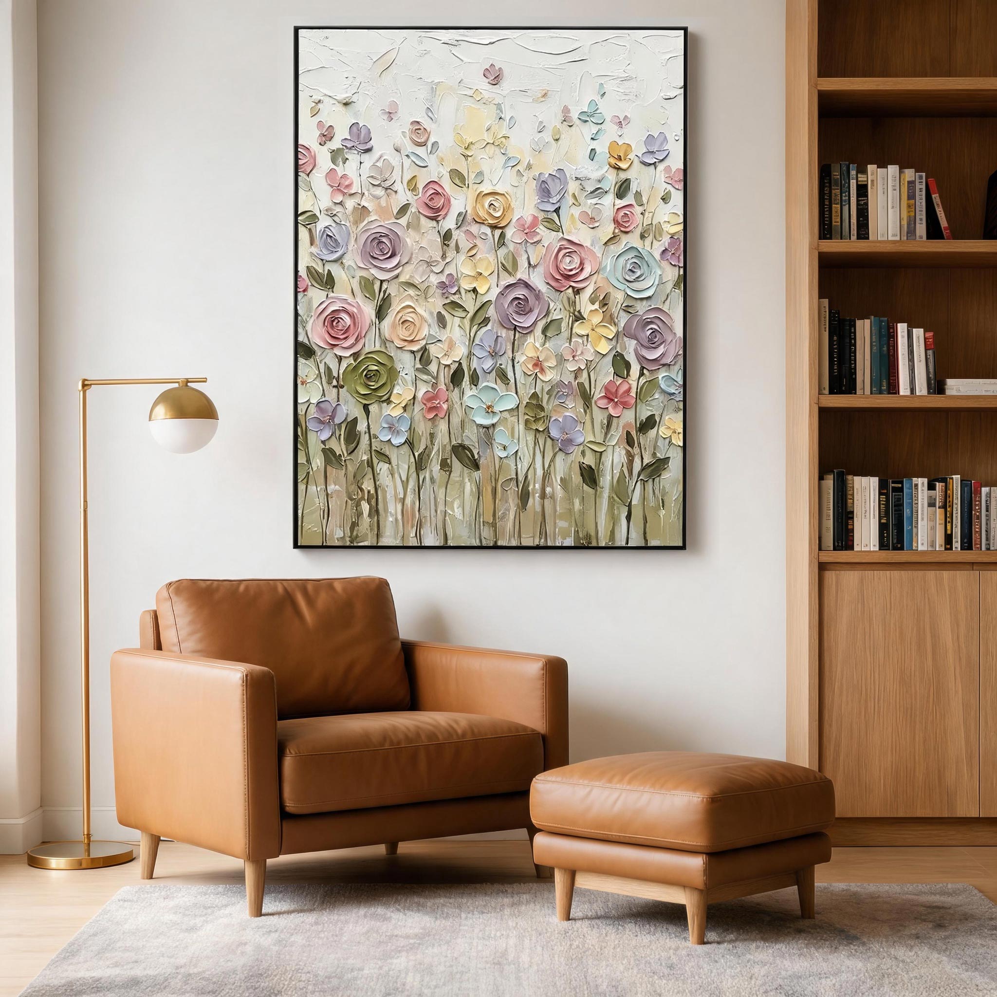 Pastel Floral Garden Wall Art #FL035