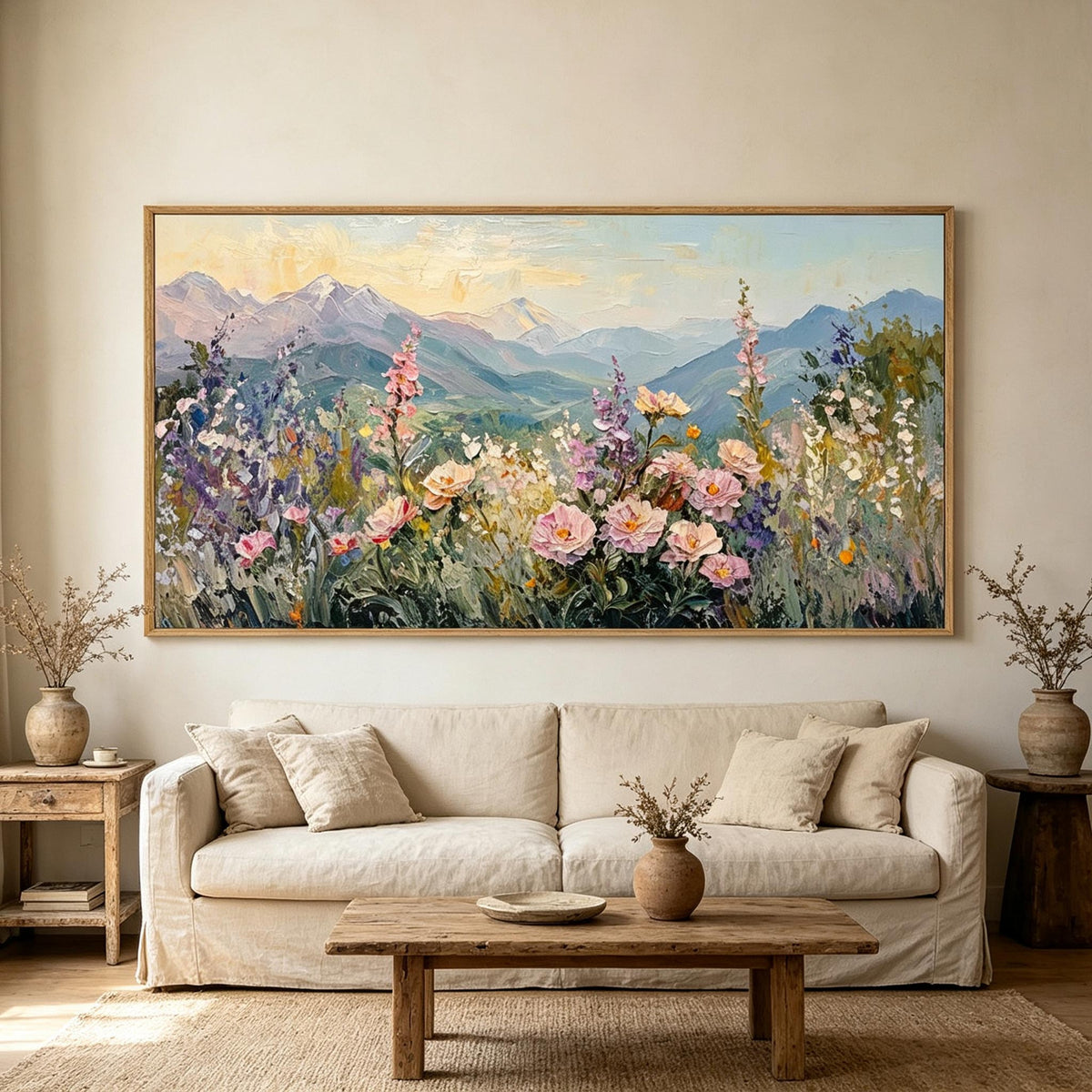 Mountain Wildflower Landscape Wall Art #LS053