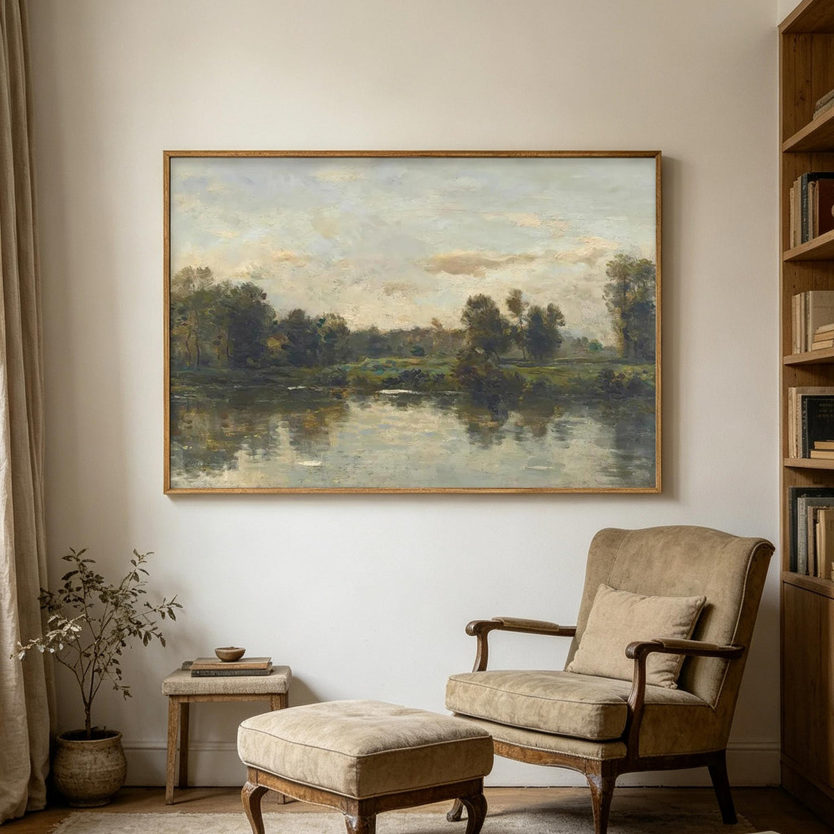 Reflective River Landscape Wall Art #LS056