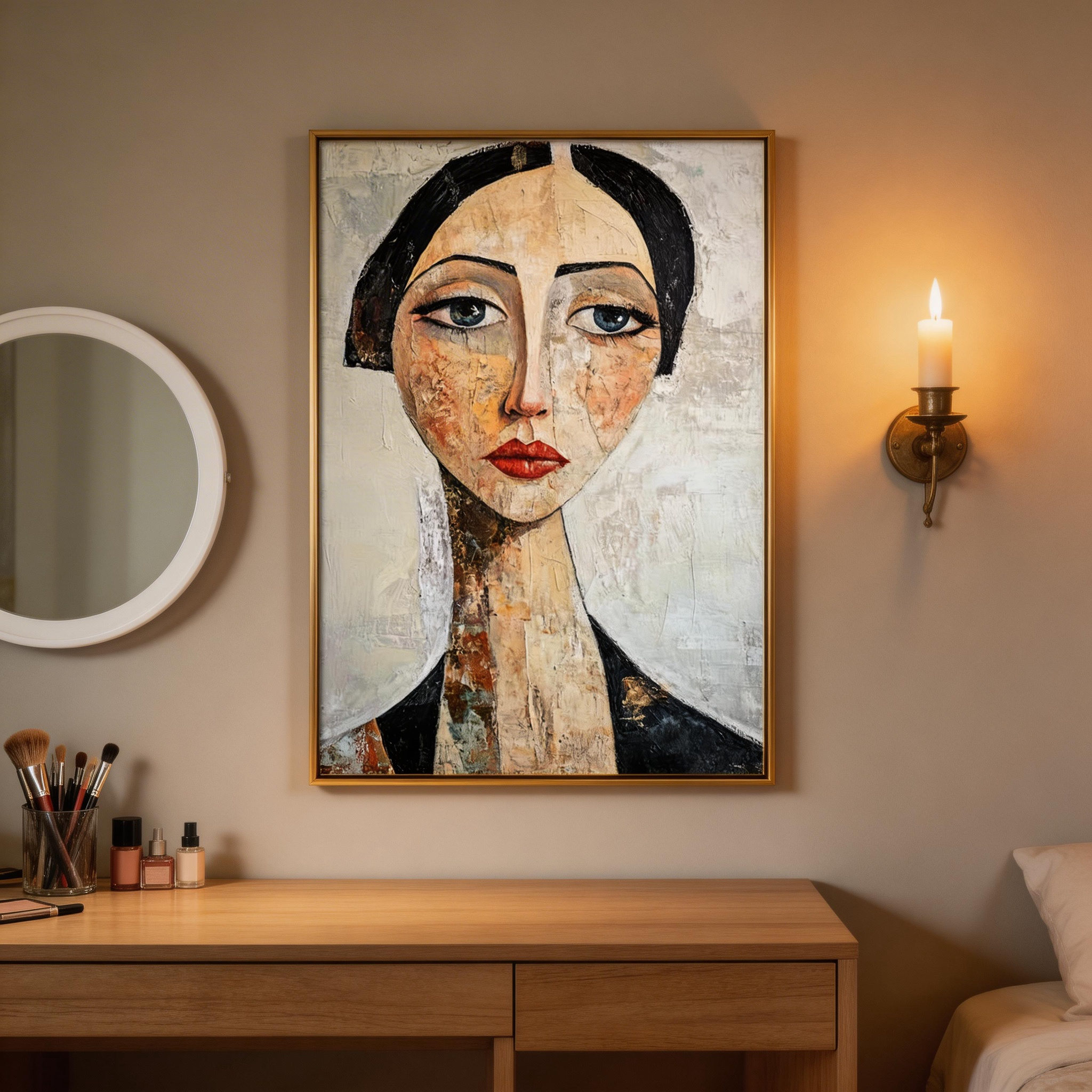 Abstract Woman Portrait Oil Painting Wall Art #MA022