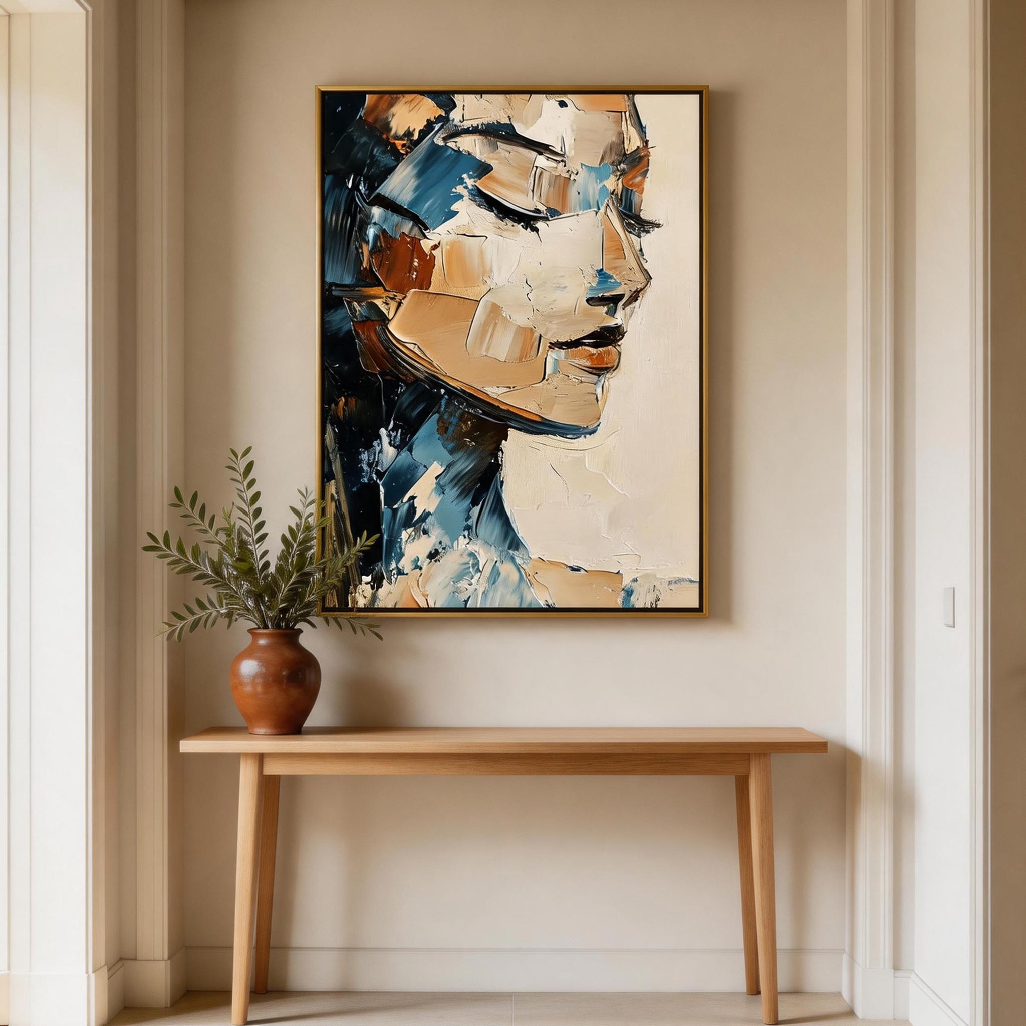Abstract Face | Modern Neutral Portrait Art #AB021