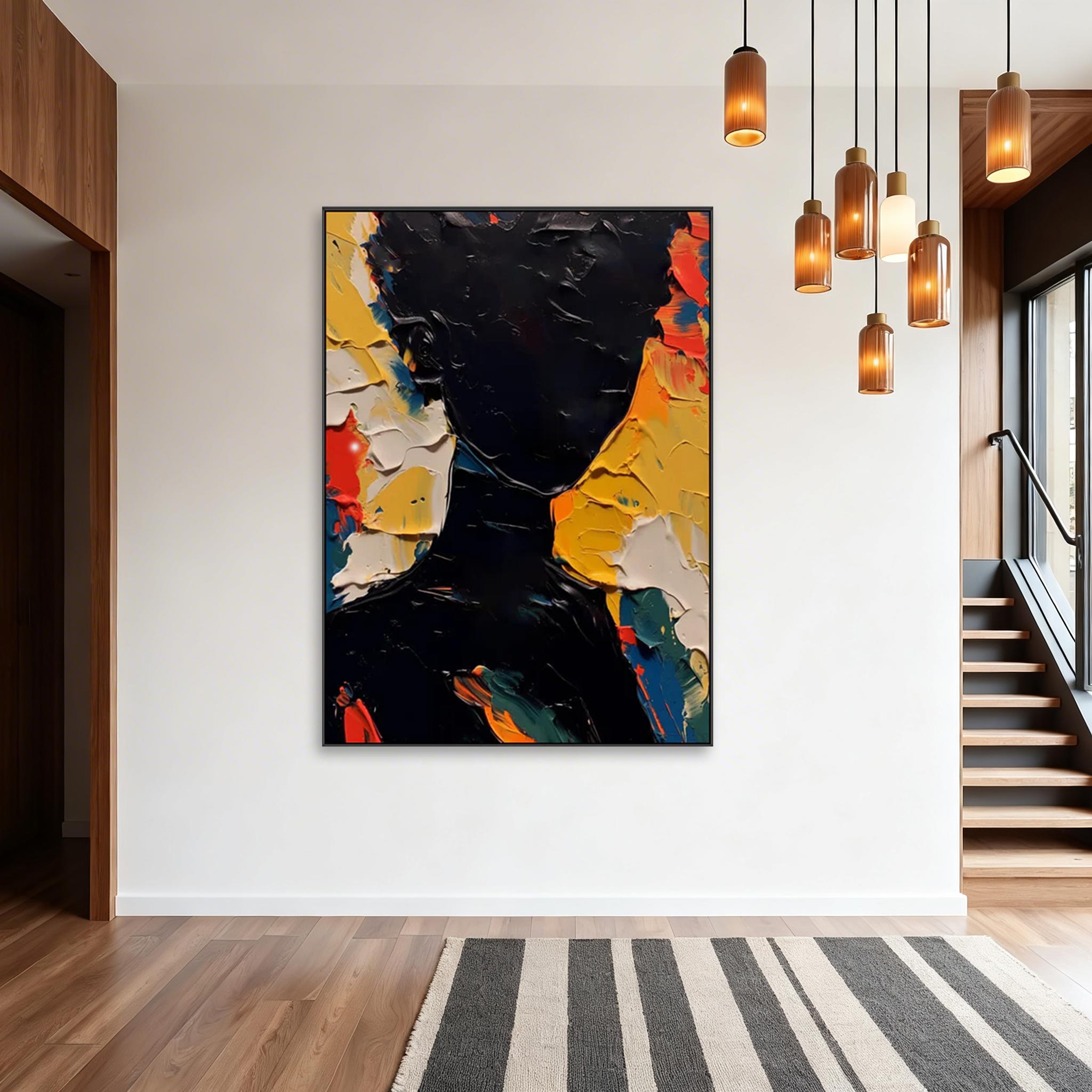 Abstract Portrait Texture Wall Art #MA014