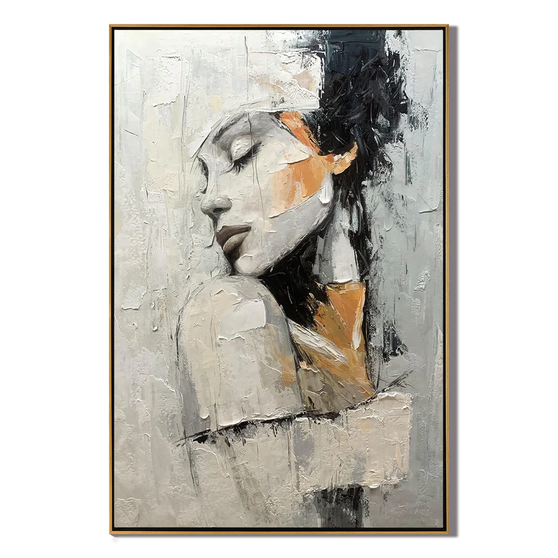 Neutral Portrait | Abstract Textured Wall Art #AB022