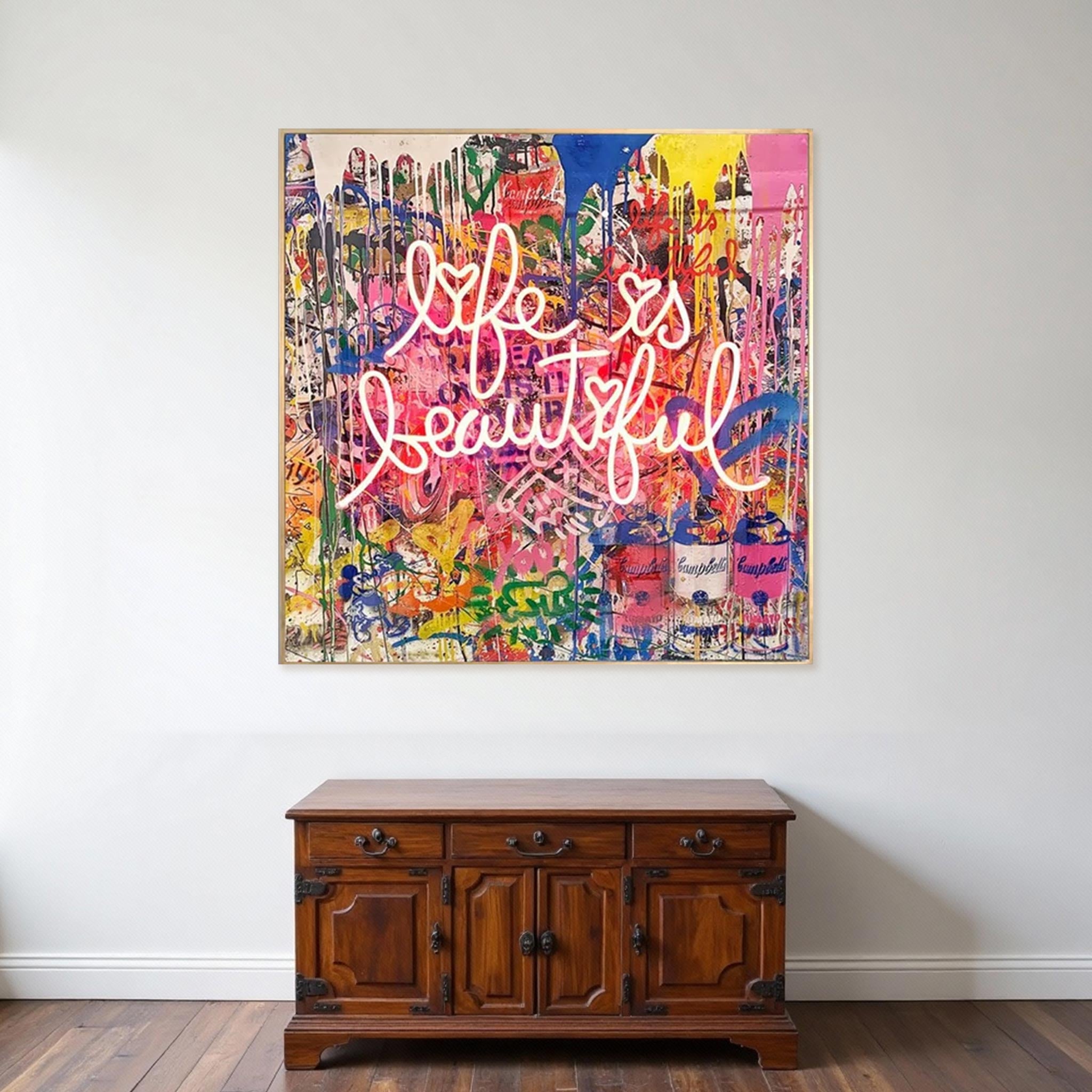 Life Is Beautiful Graffiti Wall Art #PP002