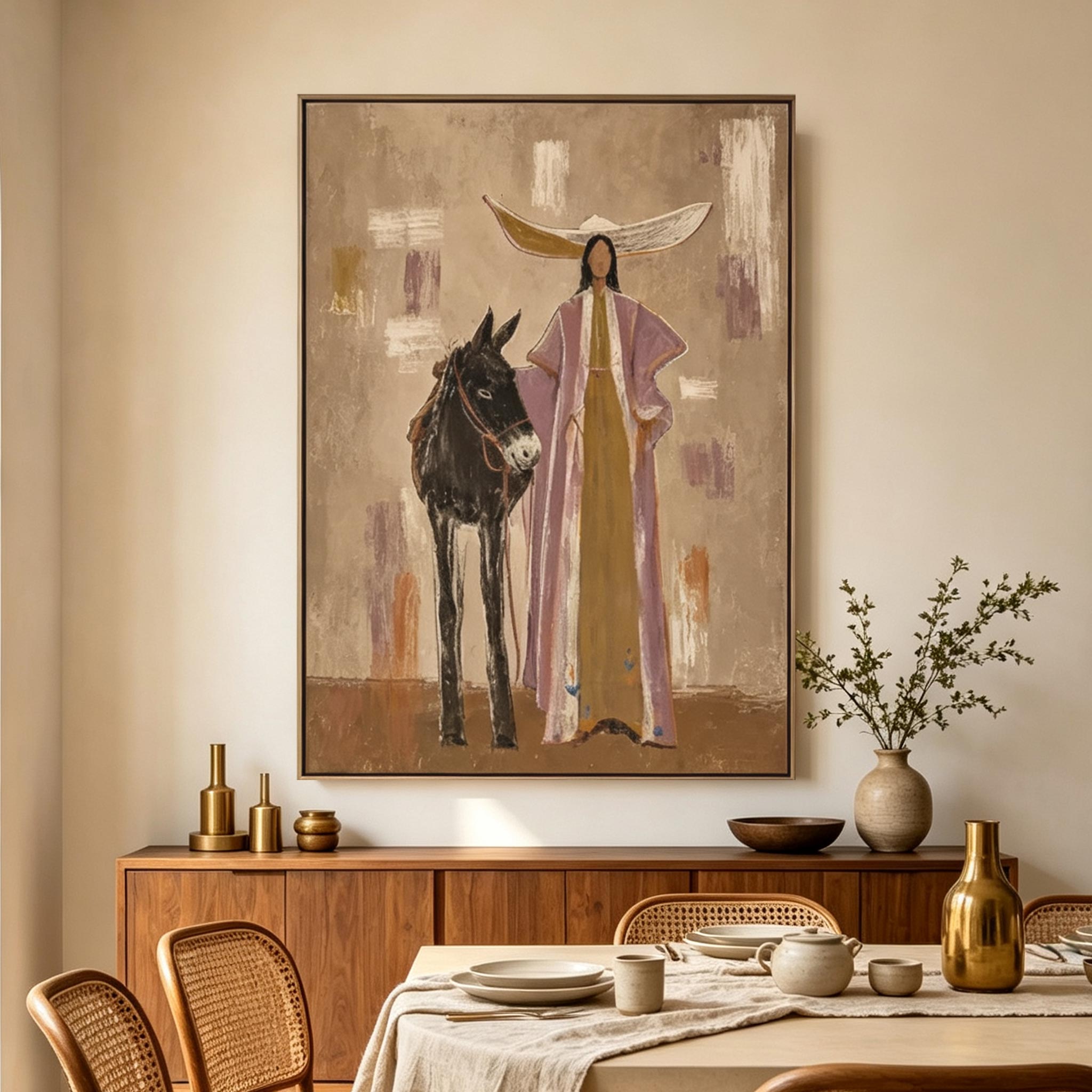 Companion of the Desert – Wabi-Sabi Figurative Painting #AN004