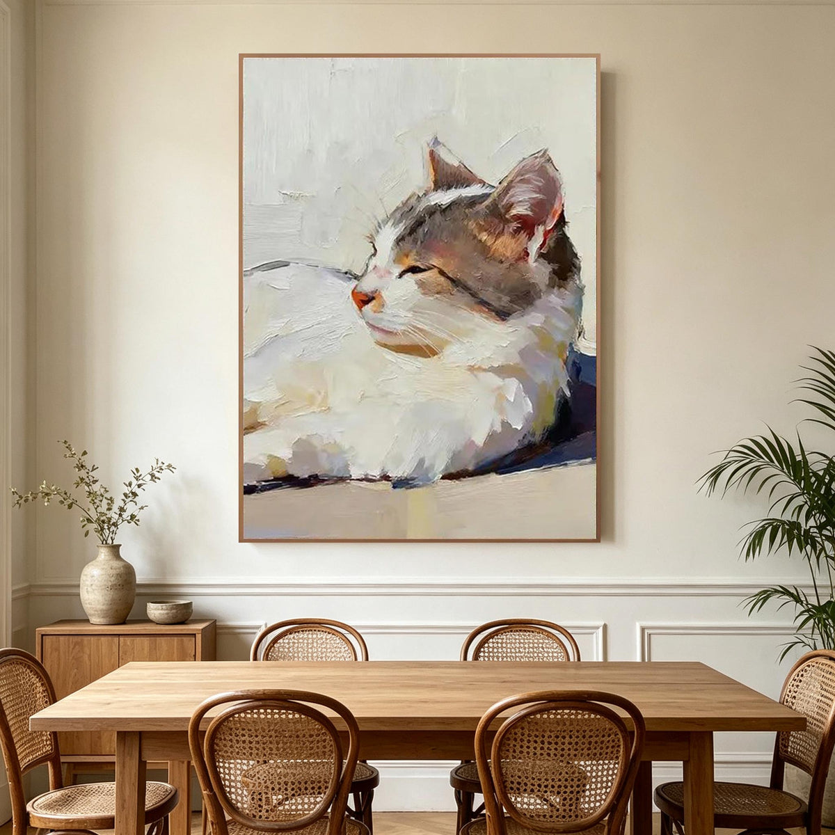 Relaxing Cat Portrait Wall Art #AN019