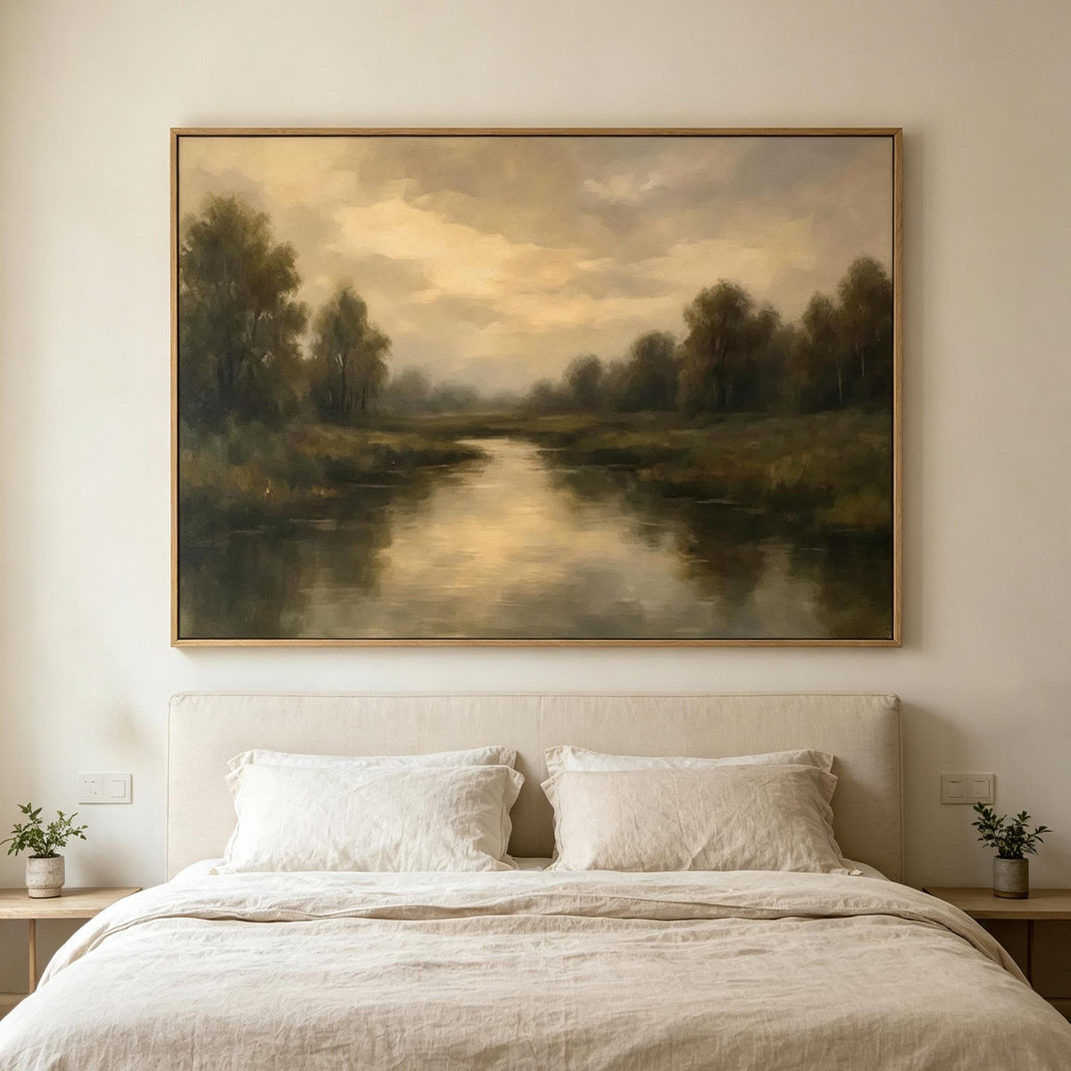 Misty River Landscape Wall Art #LS050