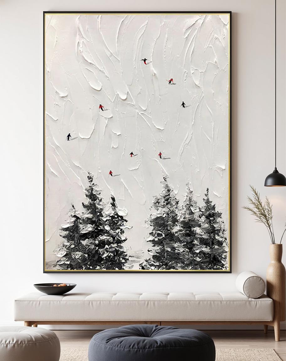 Minimal Black & White Landscape Painting #PB001