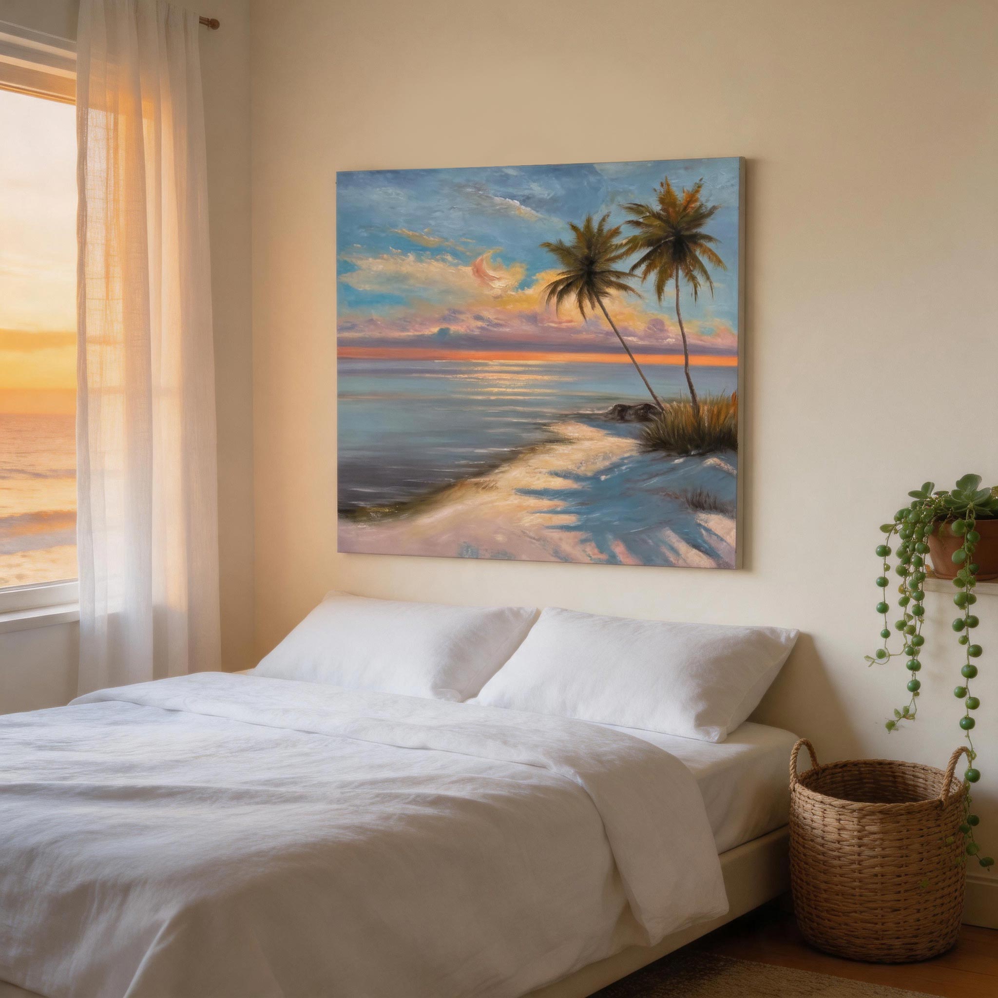 Coastal Palm Tree Wall Art #BC018