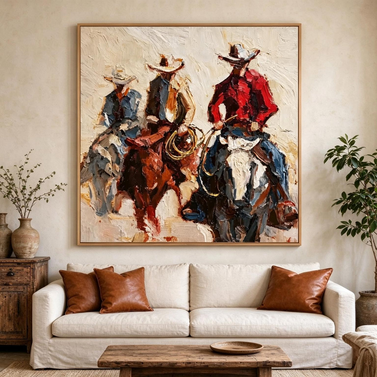 Three Riders – Impressionist Western Cowboy Painting #CA002