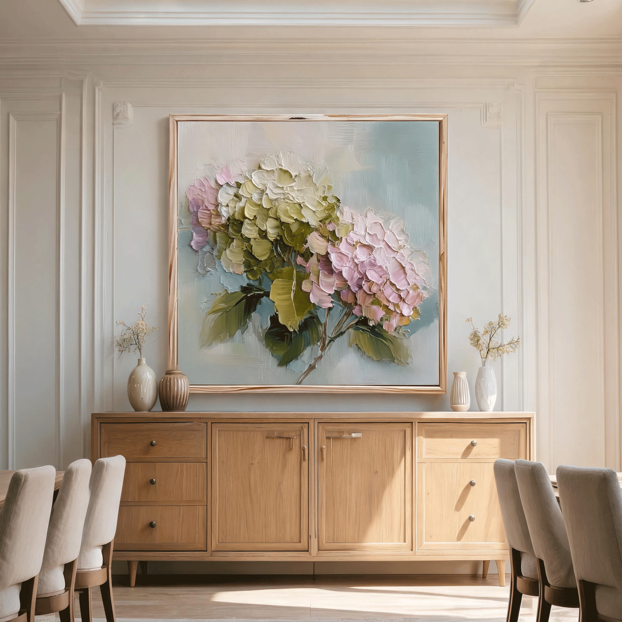 Textured Hydrangea Floral Wall Art #FL065