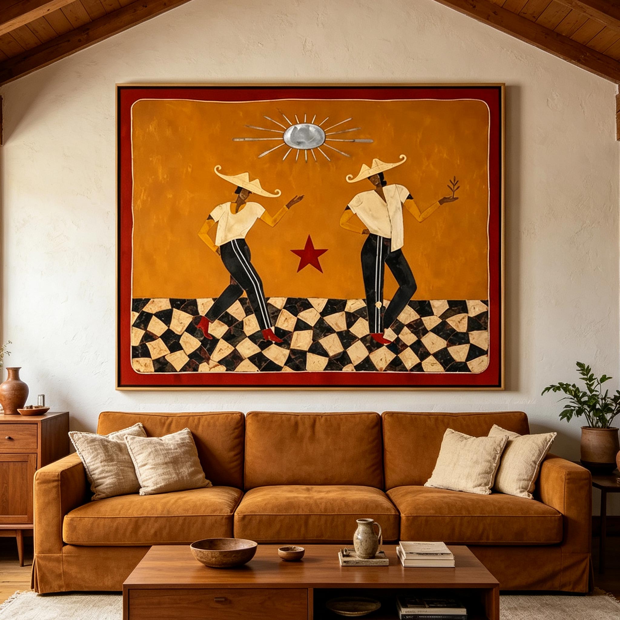 Dance Beneath the Sun – Folk Art Figurative Painting #CP074