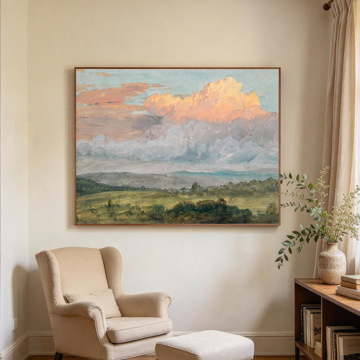 Pastel Sunset Clouds Landscape Wall Art #LS085