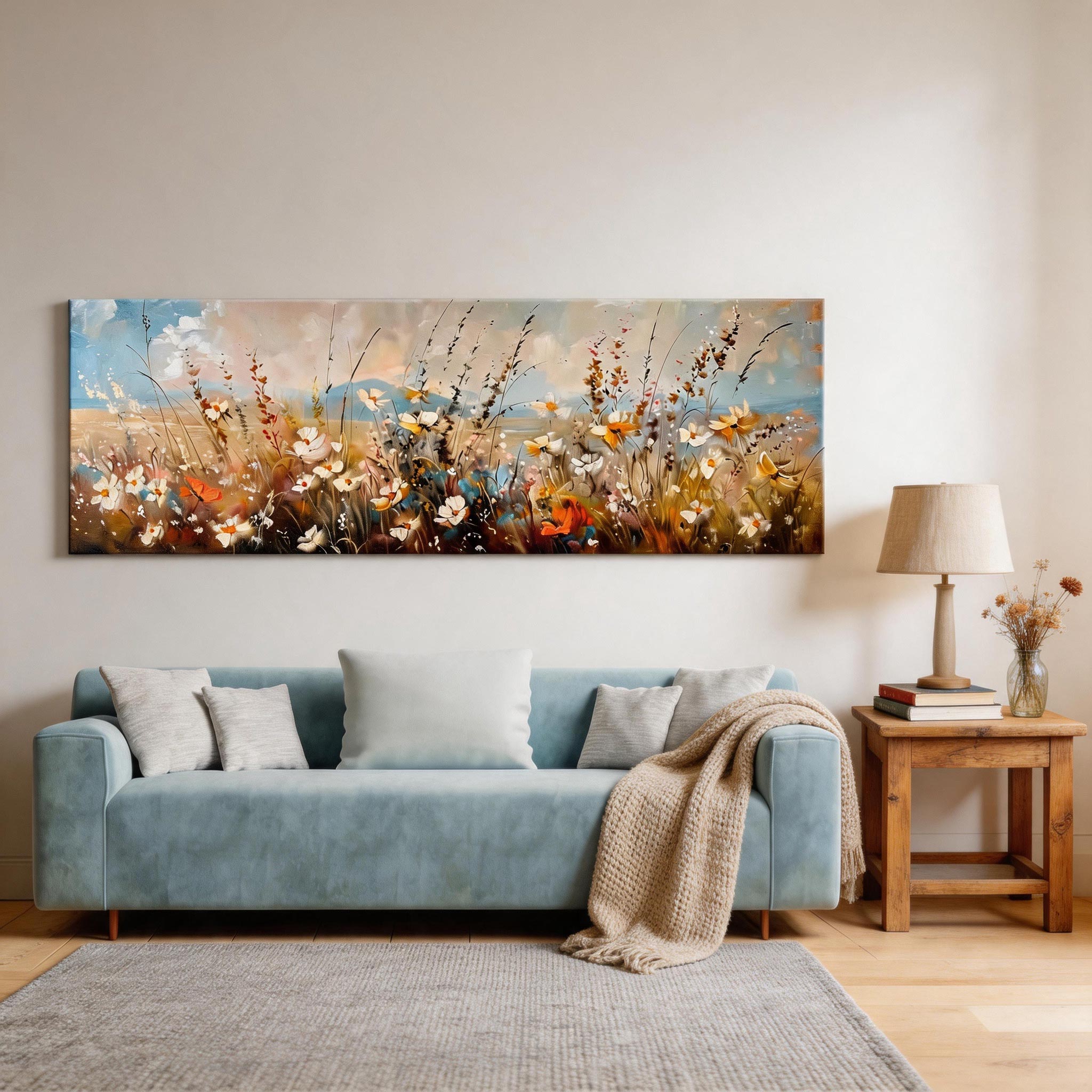 Panoramic Wildflower Meadow Wall Art #FL027