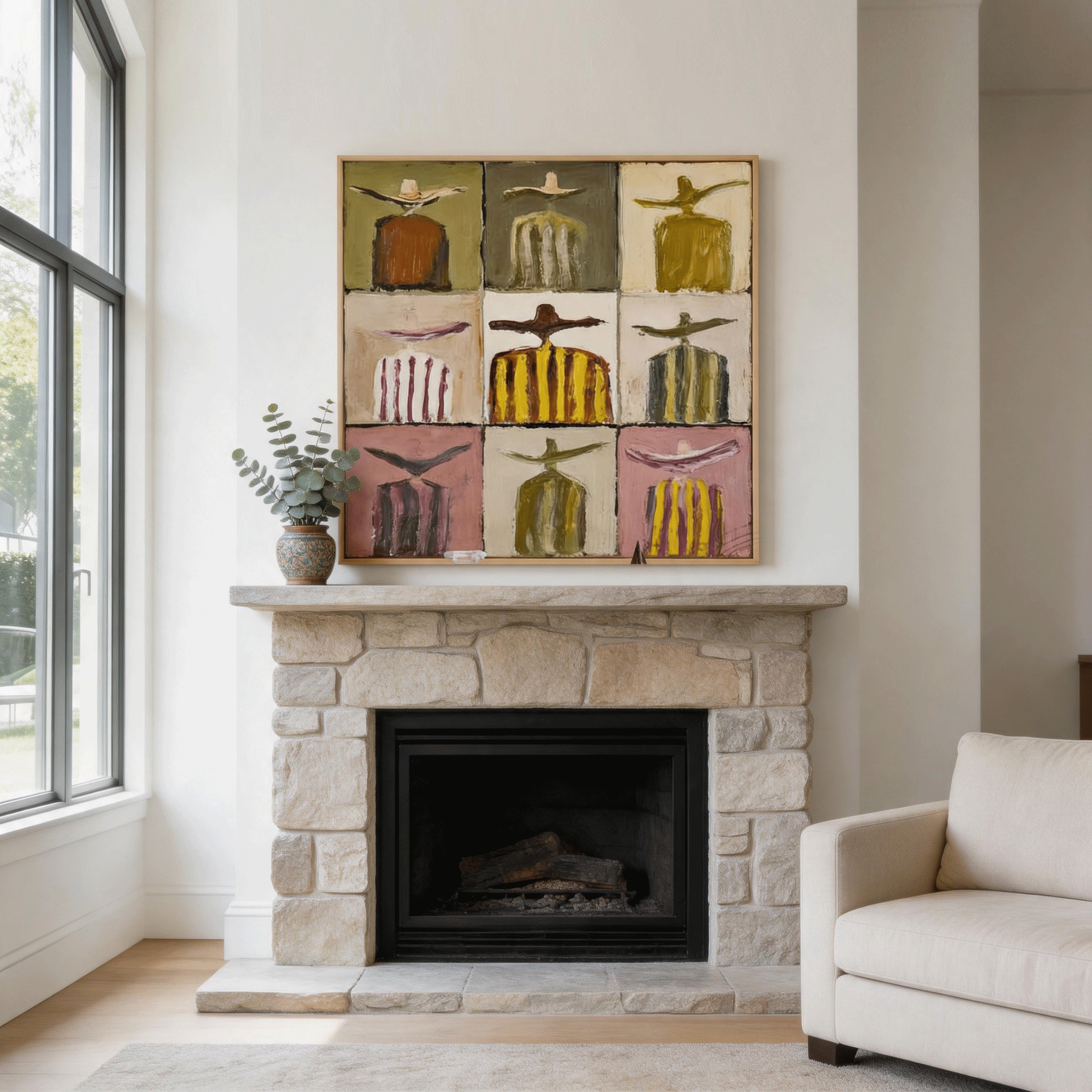 Modern Western Wall Art | Hand-Painted Cowboy Oil Painting #MA045