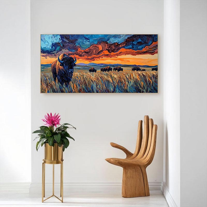 Bold Colorful Prairie Wildlife Painting #AT018