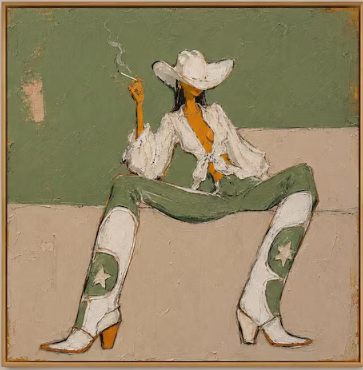 Cowgirl Wall Art | Western Figurative Oil Painting #CP062