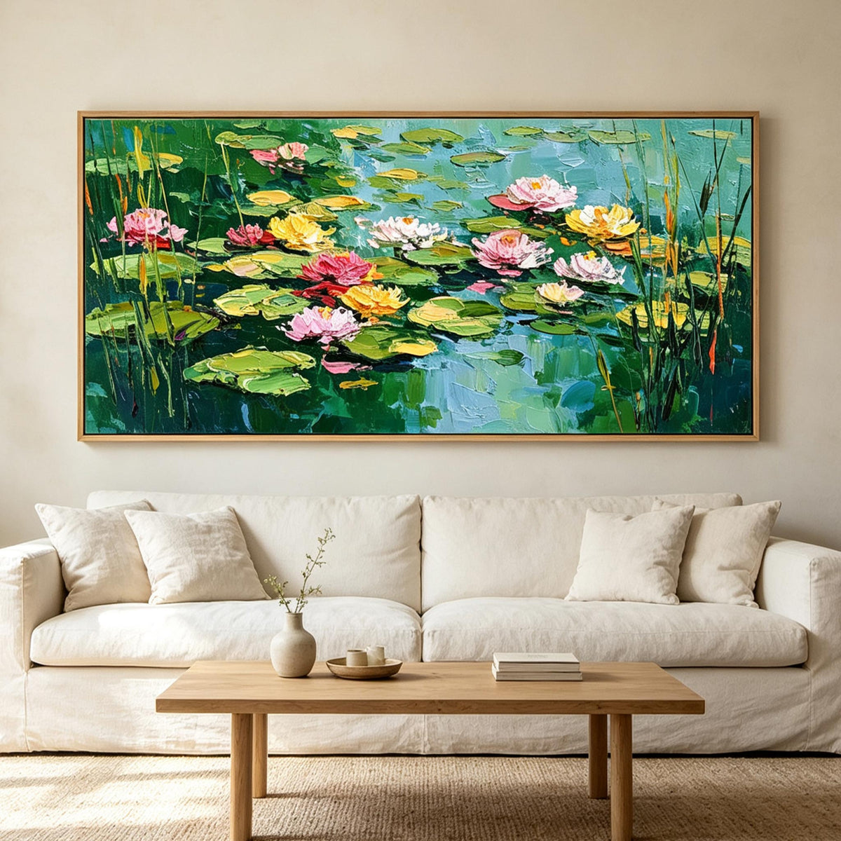 Colorful Water Lily Pond Wall Art #LS052