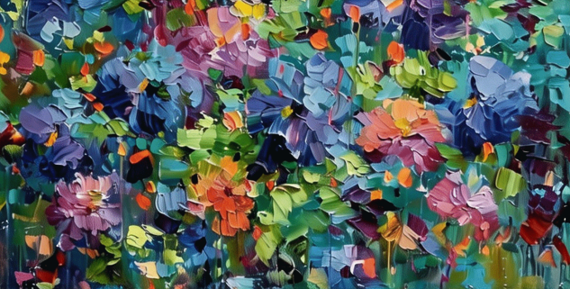 Colorful Abstract Floral Wall Art #FL078
