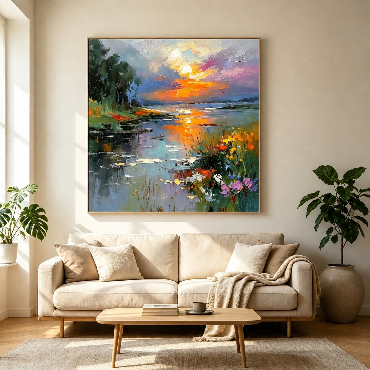 Sunset Lake Landscape Wall Art #LS009