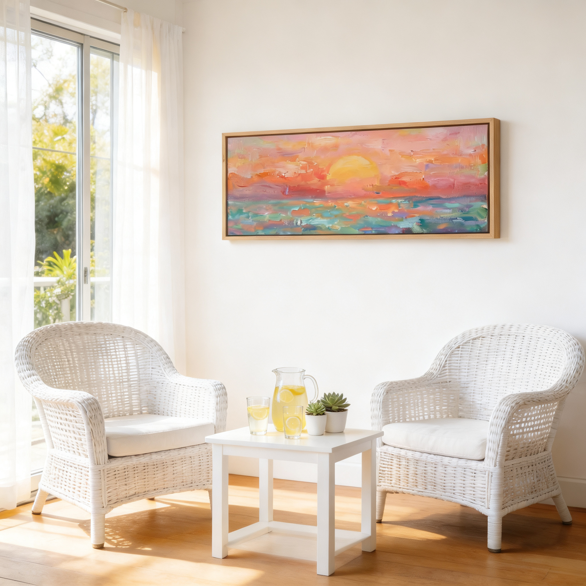 Pastel Ocean Sunset Wall Art #BC023