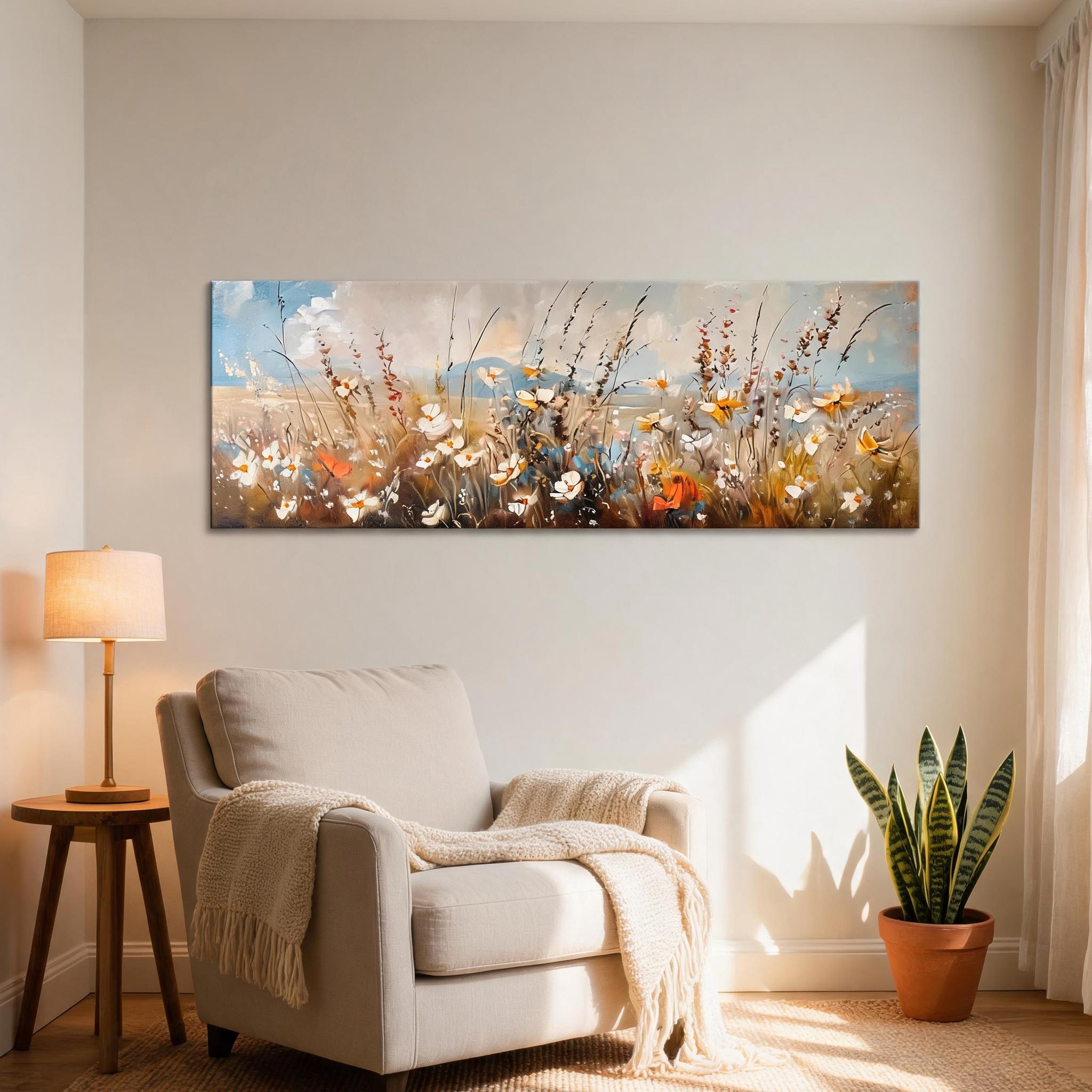 Panoramic Wildflower Meadow Wall Art #FL027