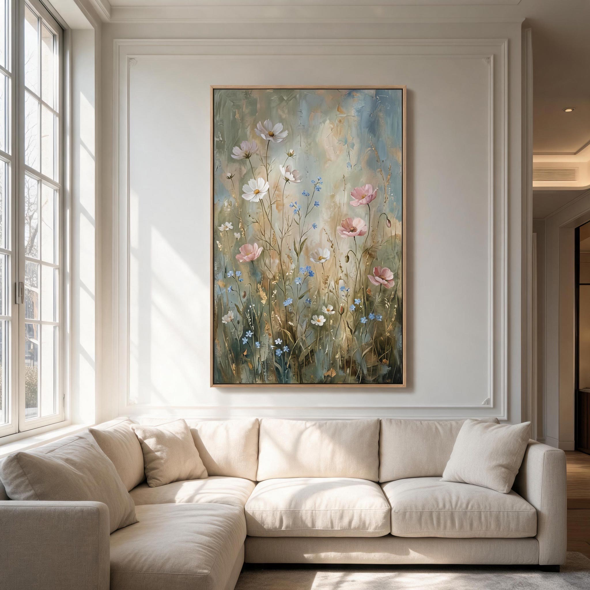 Soft Wildflower Meadow Wall Art #FL049