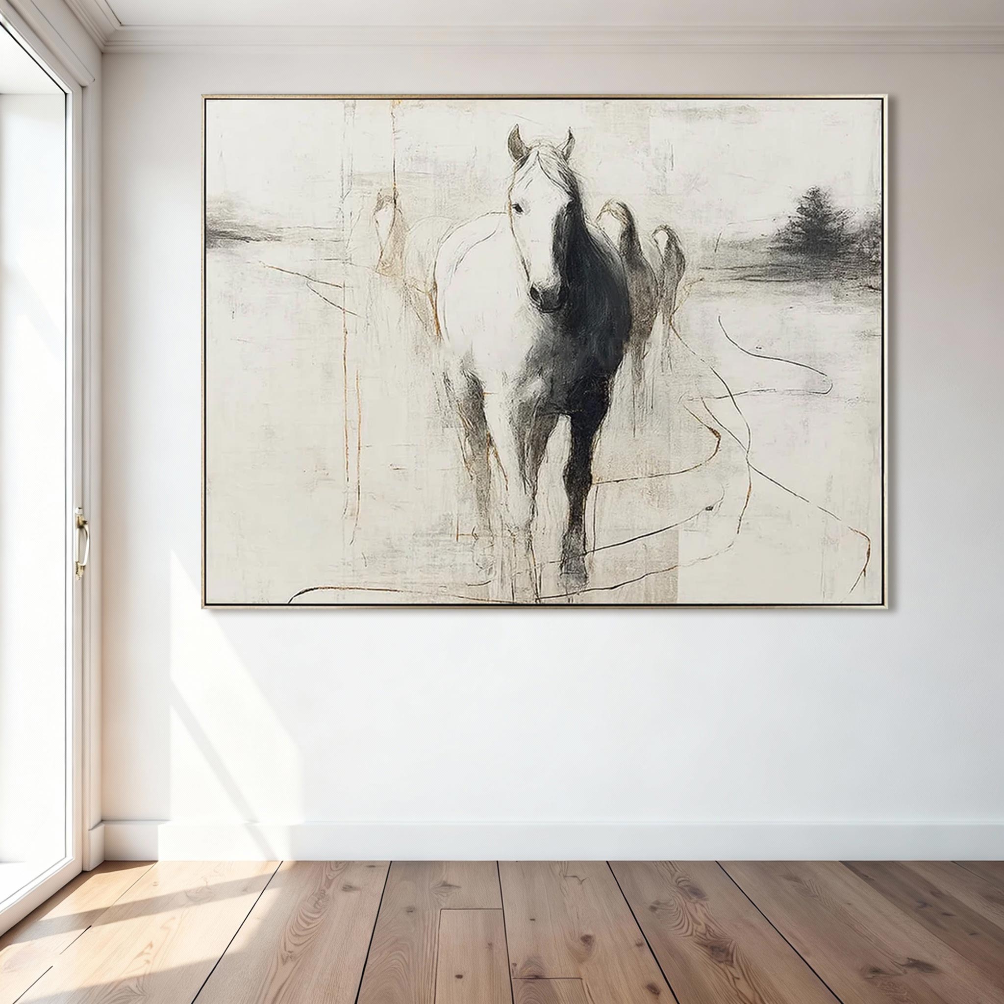 Abstract White Horse Wall Art #HA002