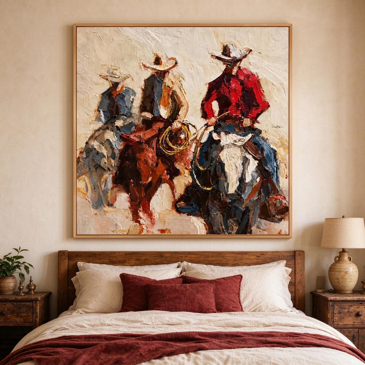Three Riders – Impressionist Western Cowboy Painting #CA002