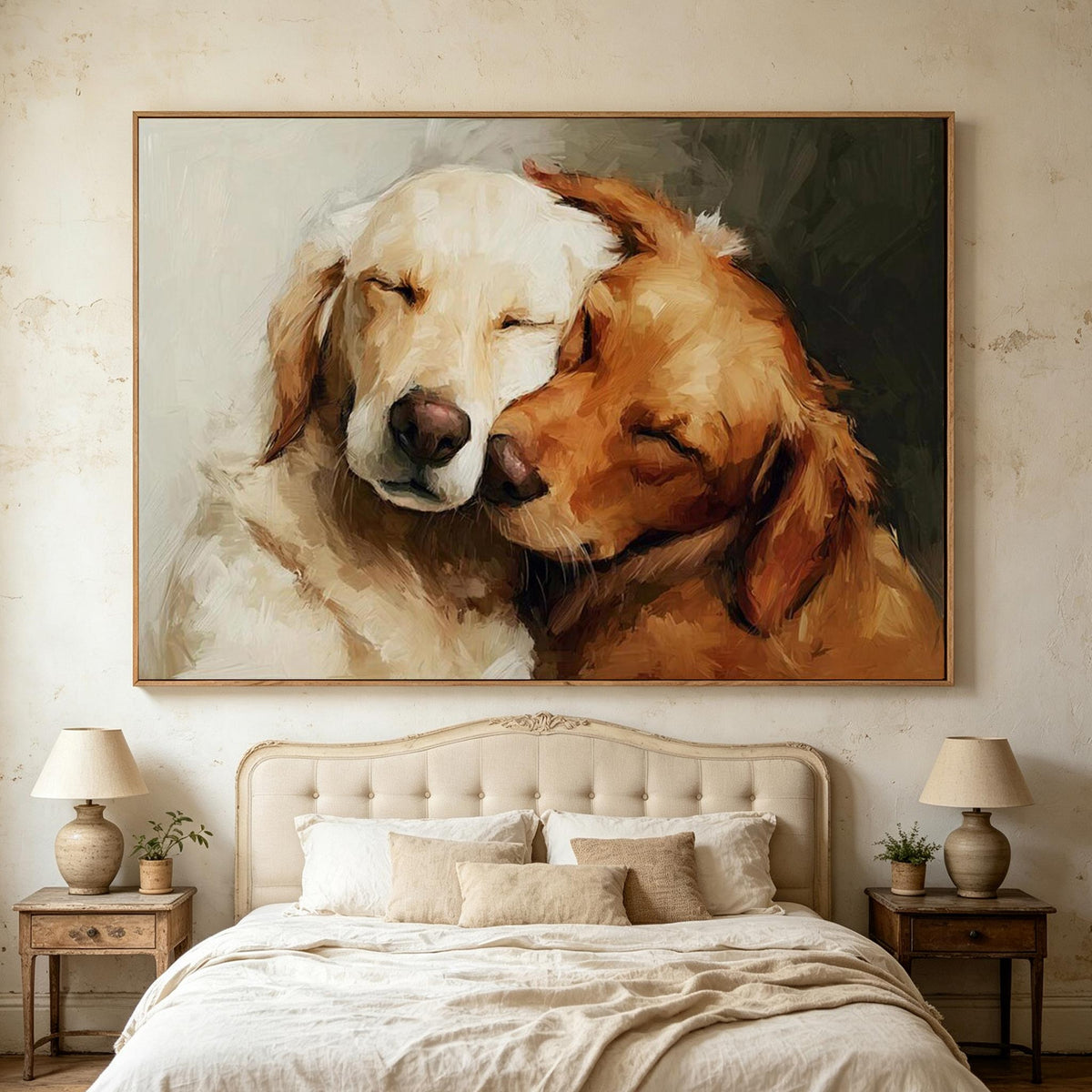 Golden Retriever Pair Wall Art #AN008