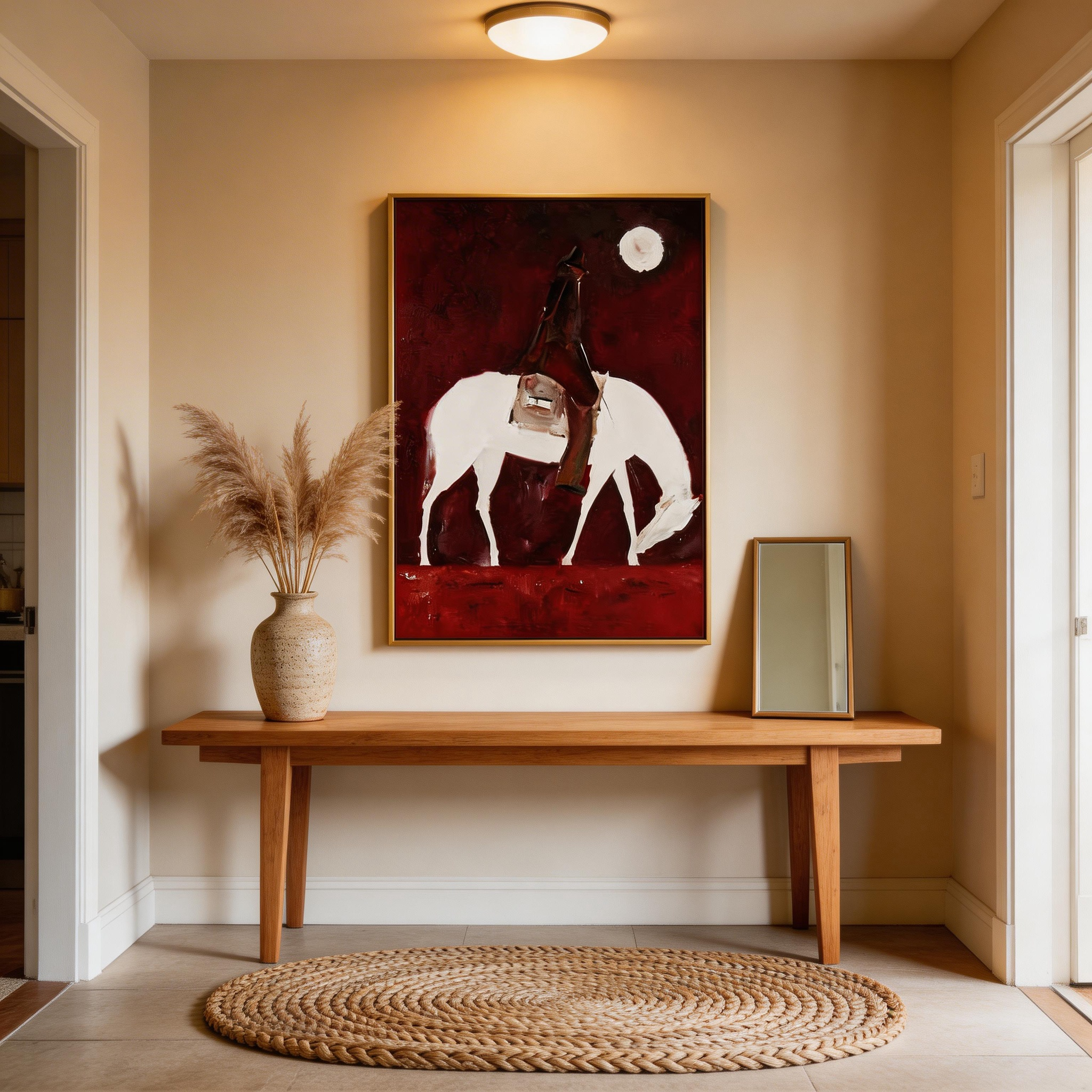 Abstract Horse Rider Canvas Wall Art #HA016