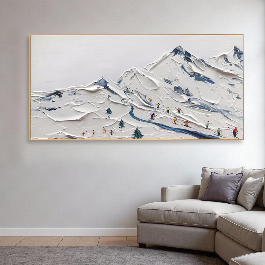 Snowy Mountain Abstract Landscape Wall Decor #MA002