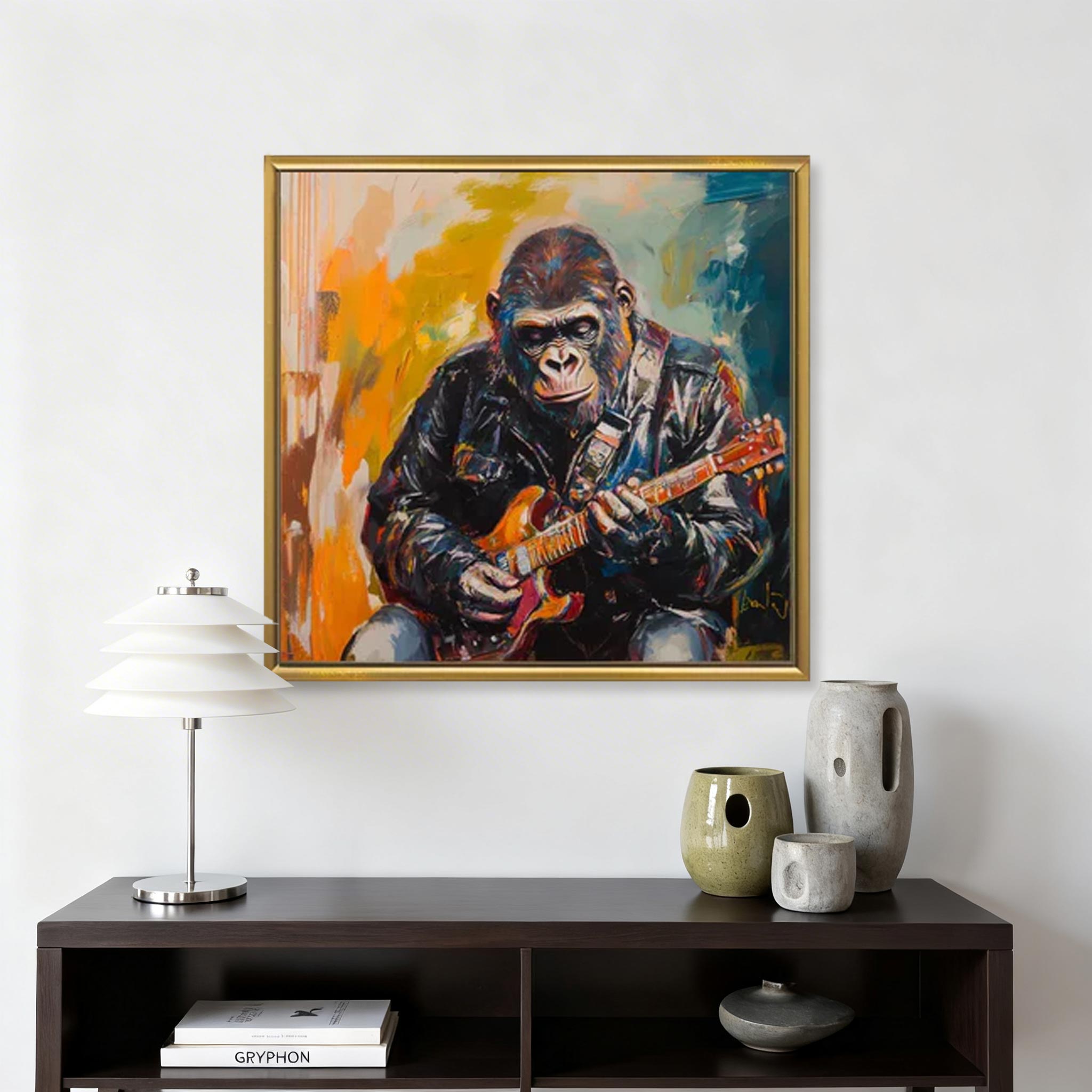 Rockstar Gorilla Canvas Painting #CP006