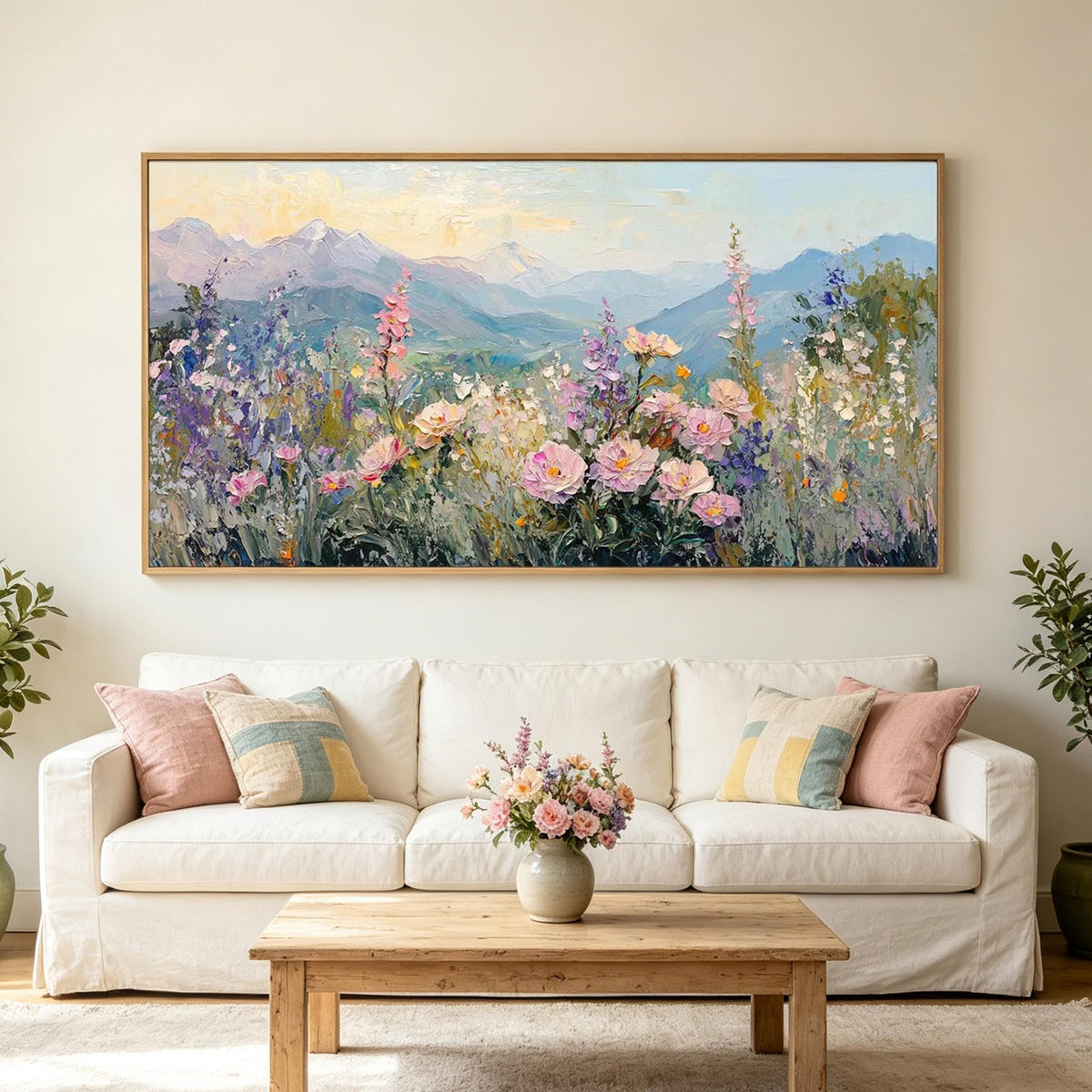 Mountain Wildflower Landscape Wall Art #LS053
