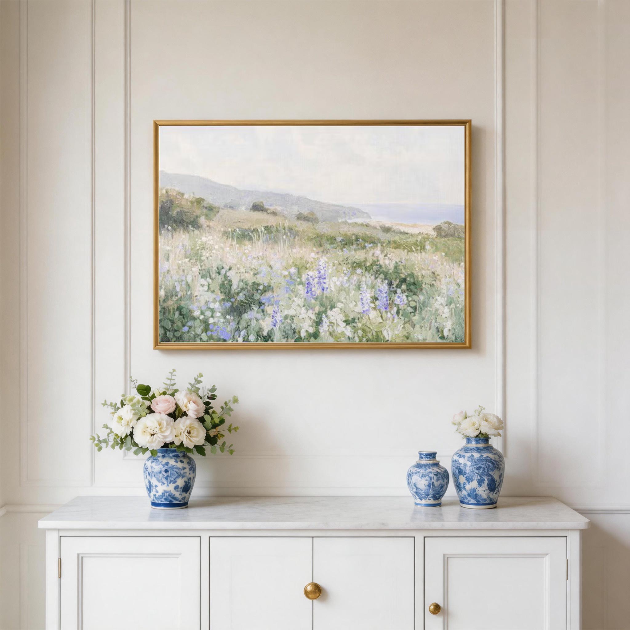 Coastal Wildflower Landscape Wall Art #FL032