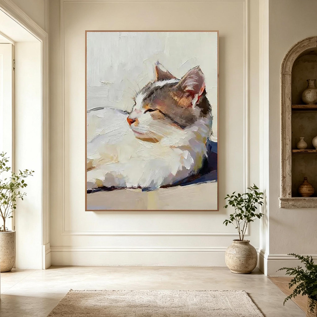 Relaxing Cat Portrait Wall Art #AN019