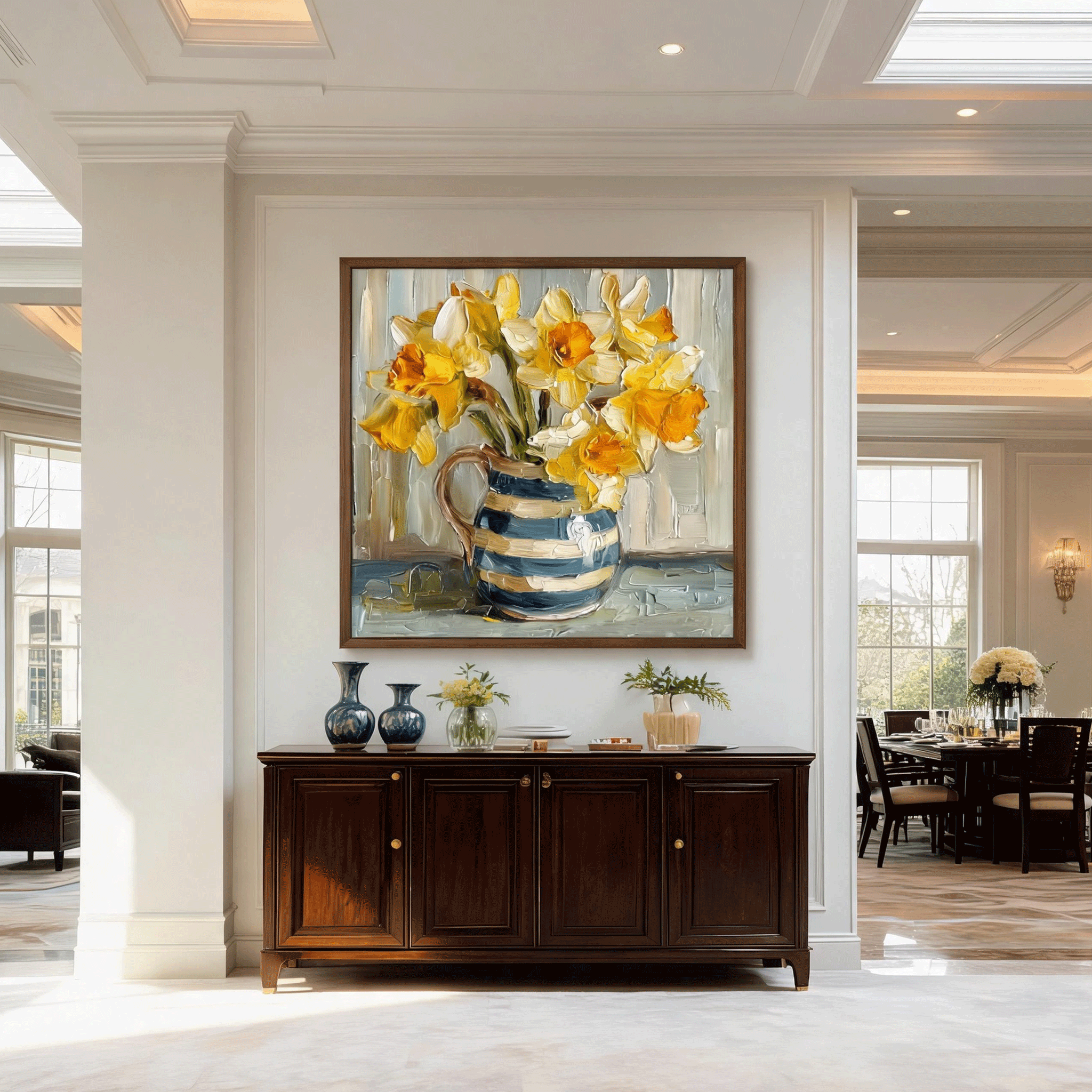 Yellow Daffodil Floral Wall Art #FL067