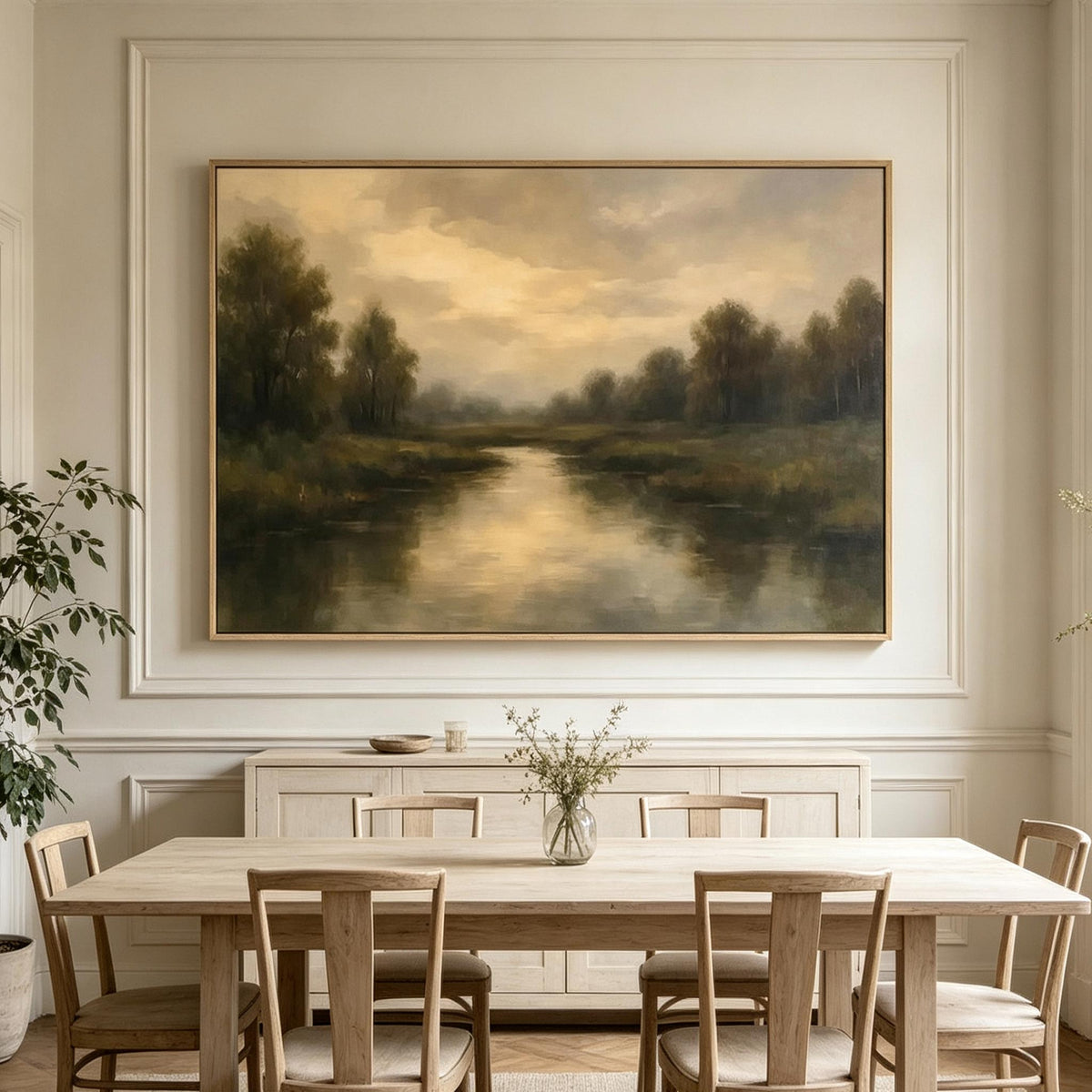 Misty River Landscape Wall Art #LS050