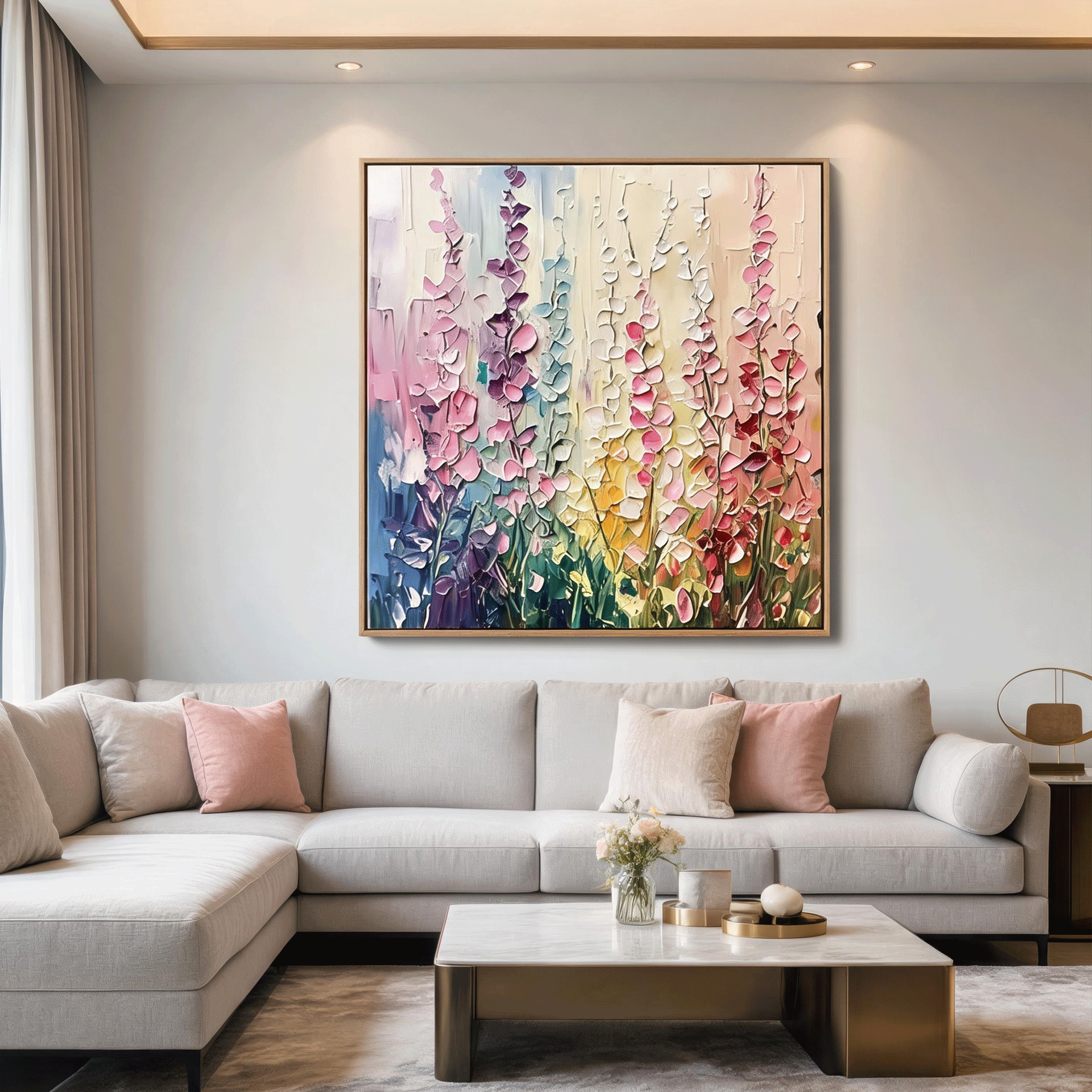 Textured Floral Wall Art #FL058