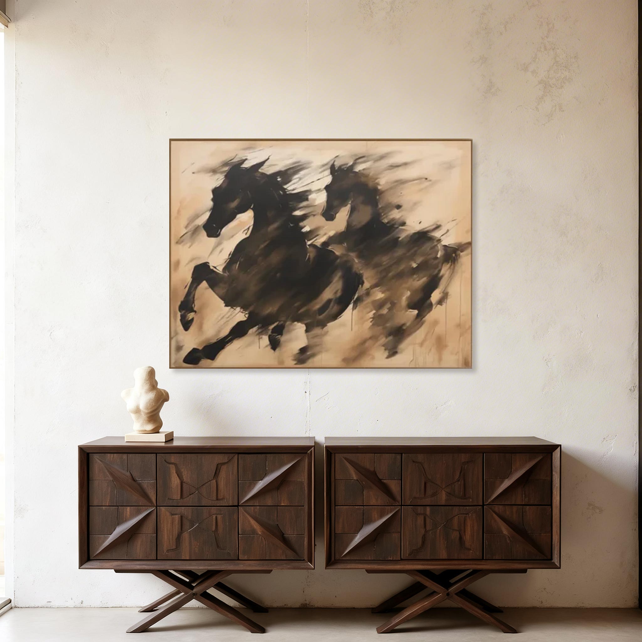 Abstract Running Horses Wall Art #HA005