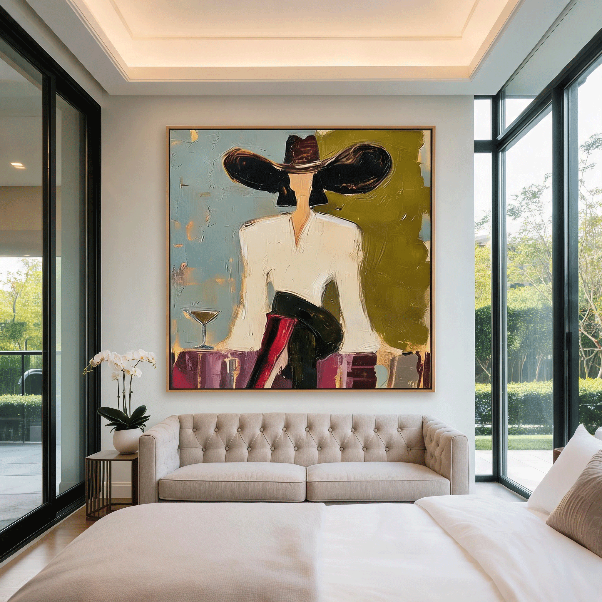 Modern Cowboy Wall Art | Hand-Painted Figurative Oil Painting #MA046