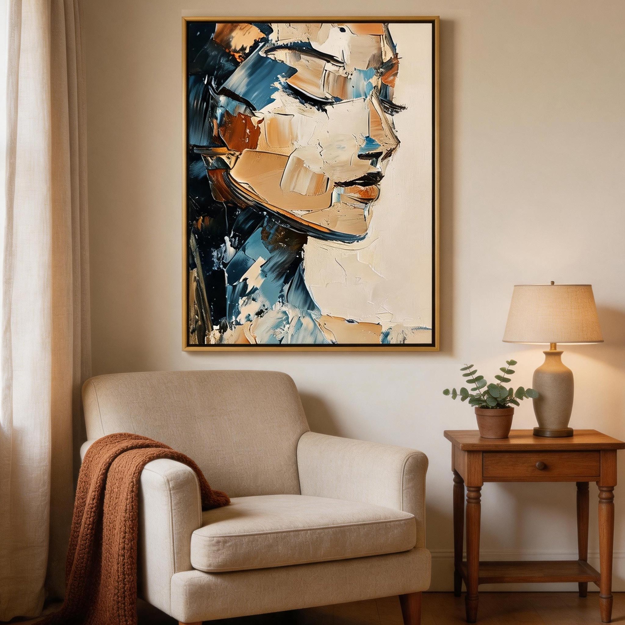 Abstract Face | Modern Neutral Portrait Art #AB021