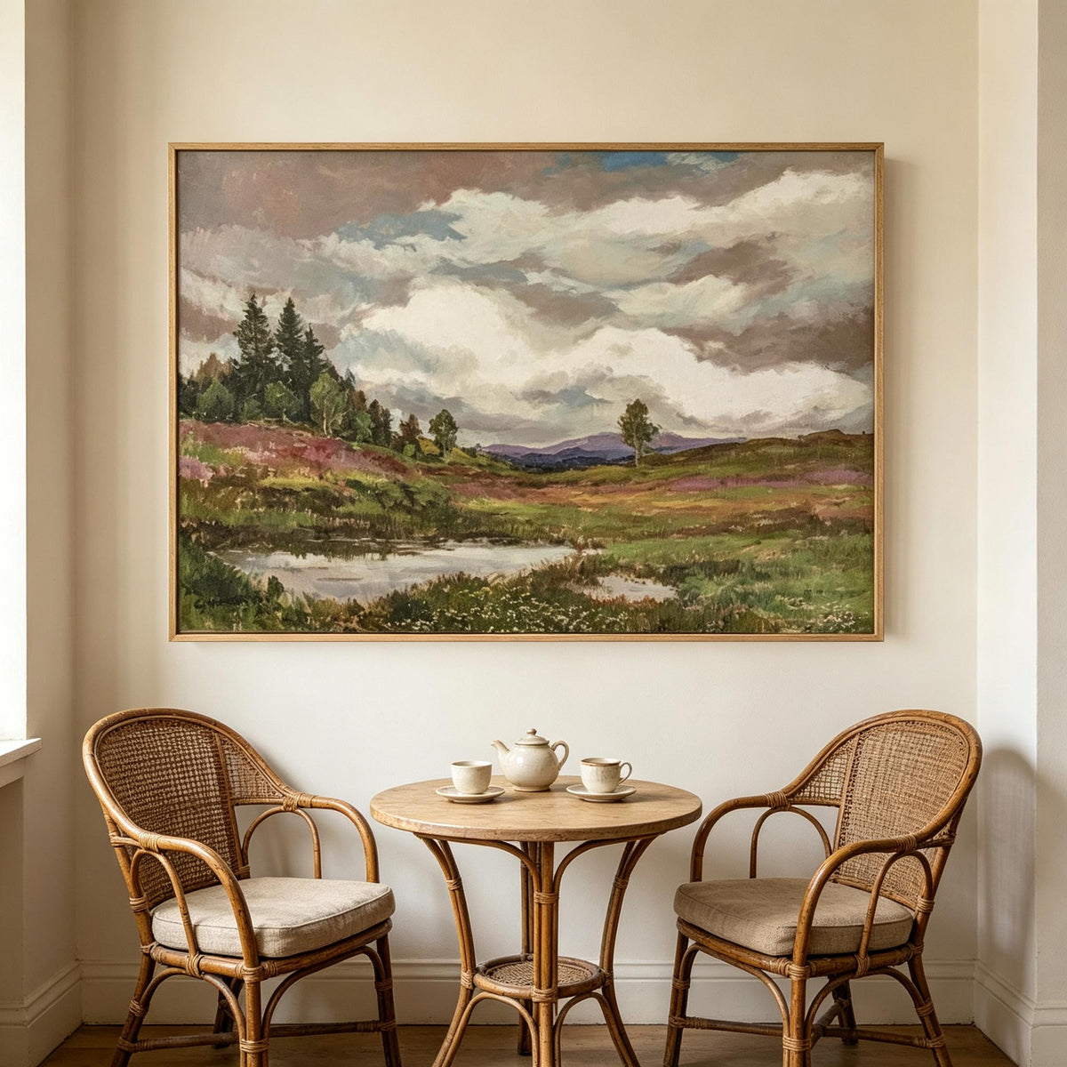 Cloudy Meadow Landscape Wall Art #LS049